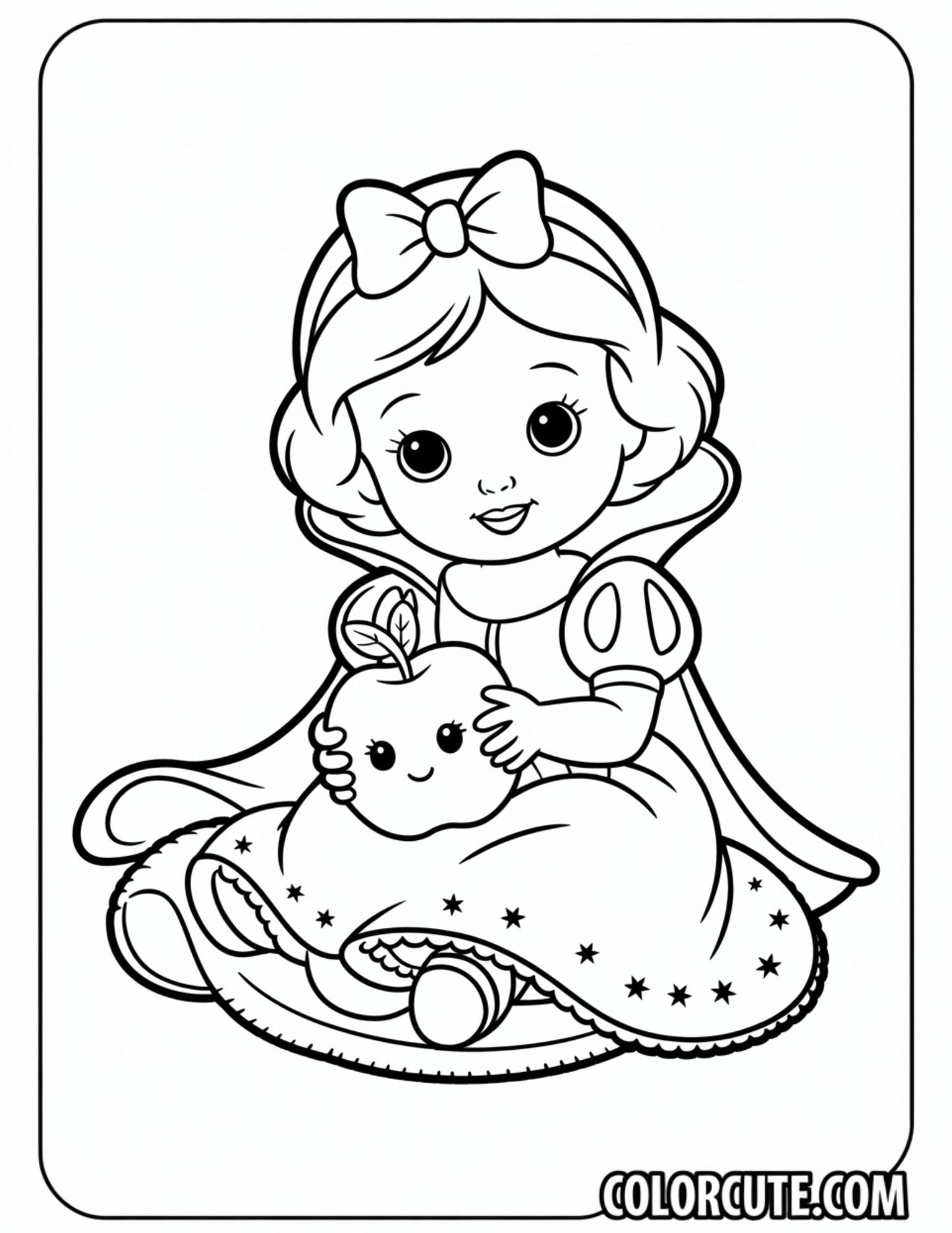 Baby Princess Snow White Coloring Page | Free PDF Printables