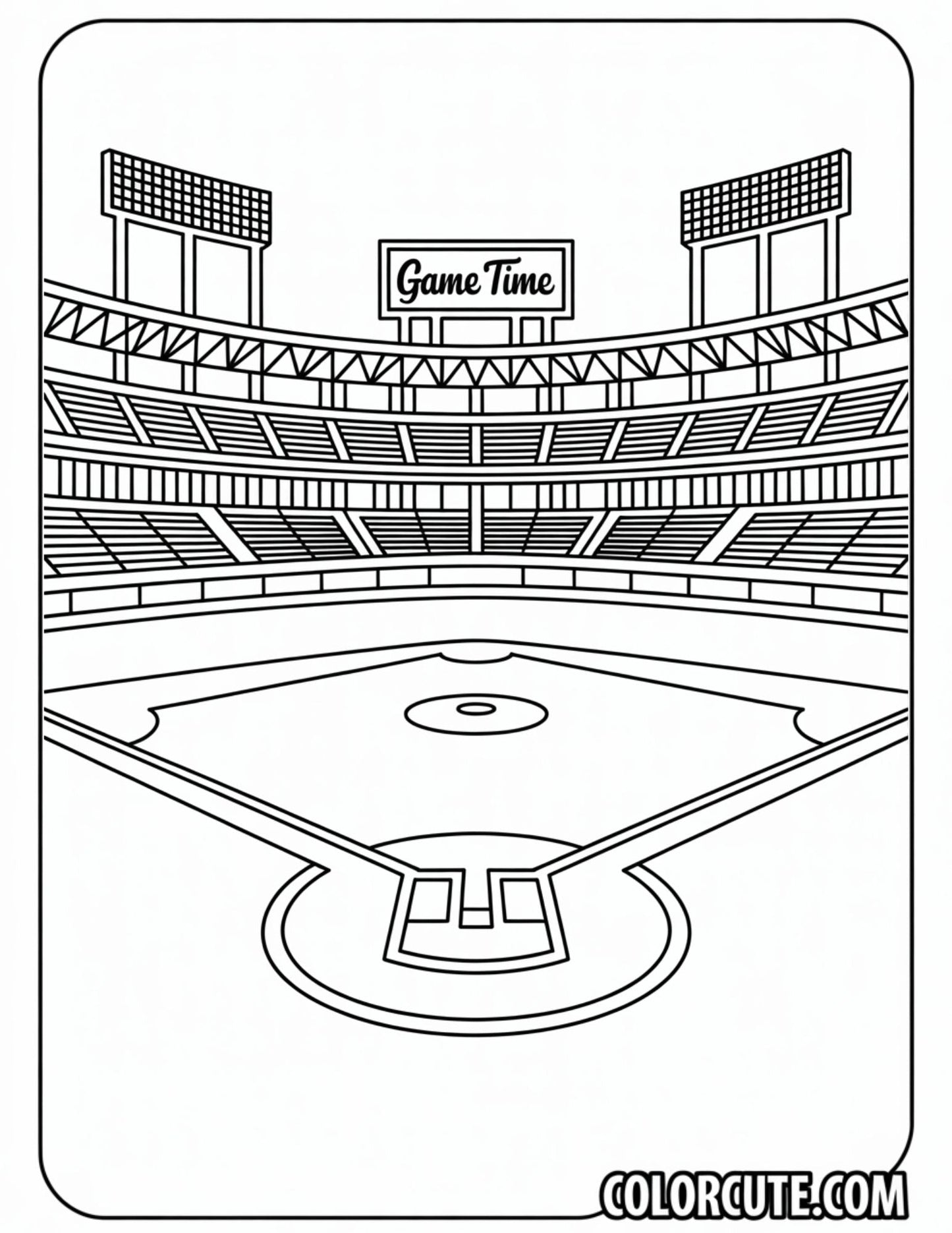 Baseball Stadium Coloring Pages | Free PDF Printables