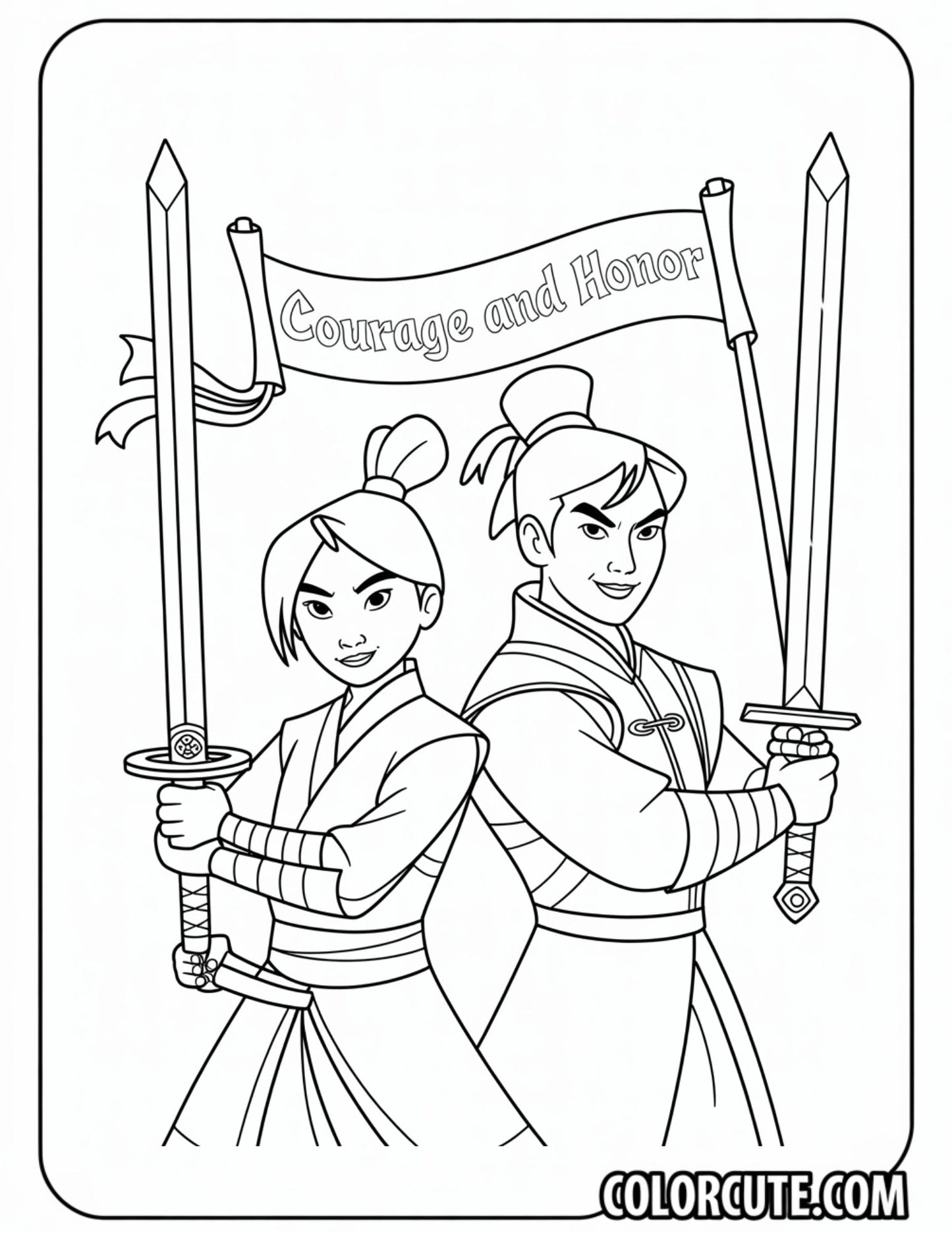 Captain Mulan Coloring Pages | Free PDF Printables