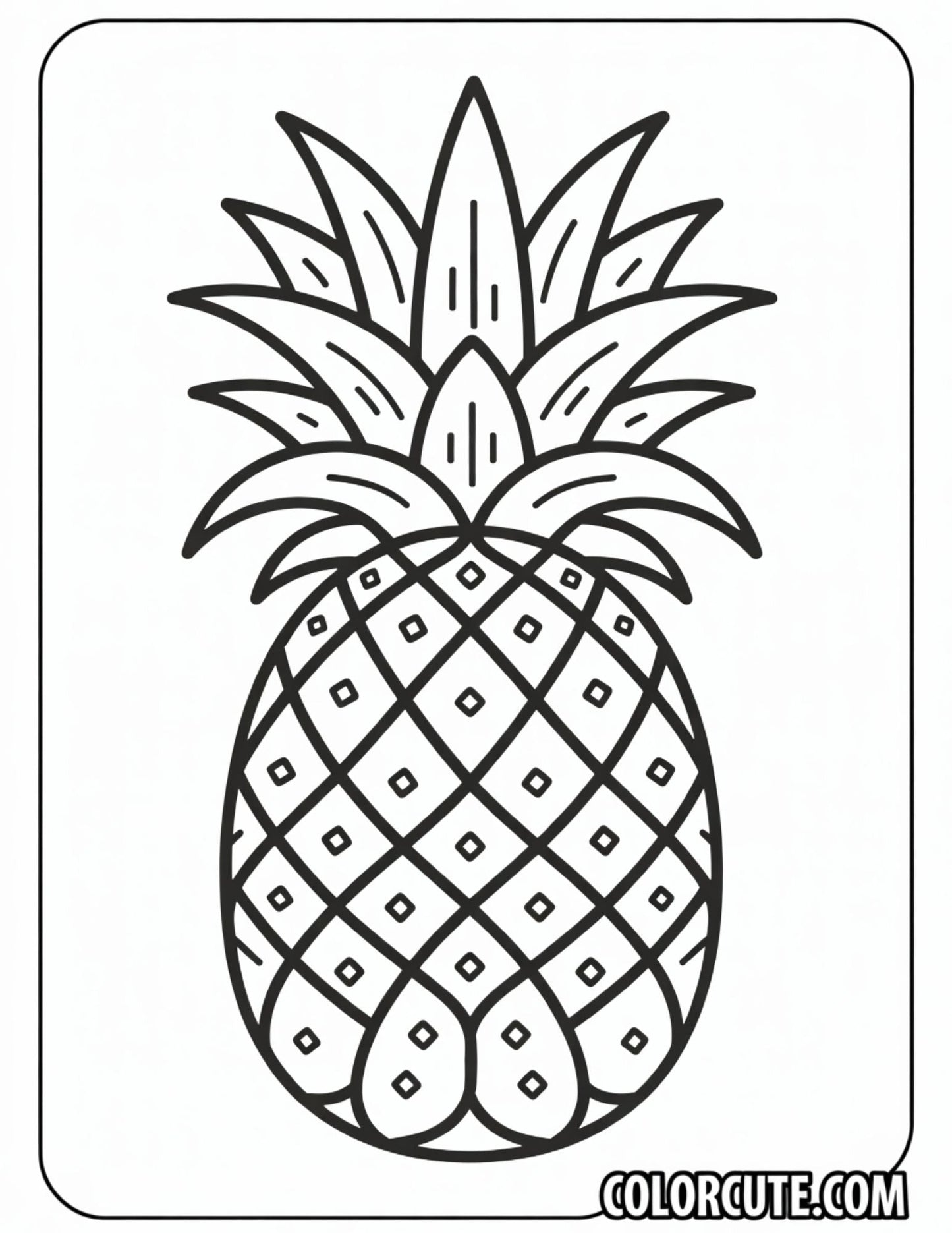 Pineapple Summer Coloring Pages | Free PDF Printables