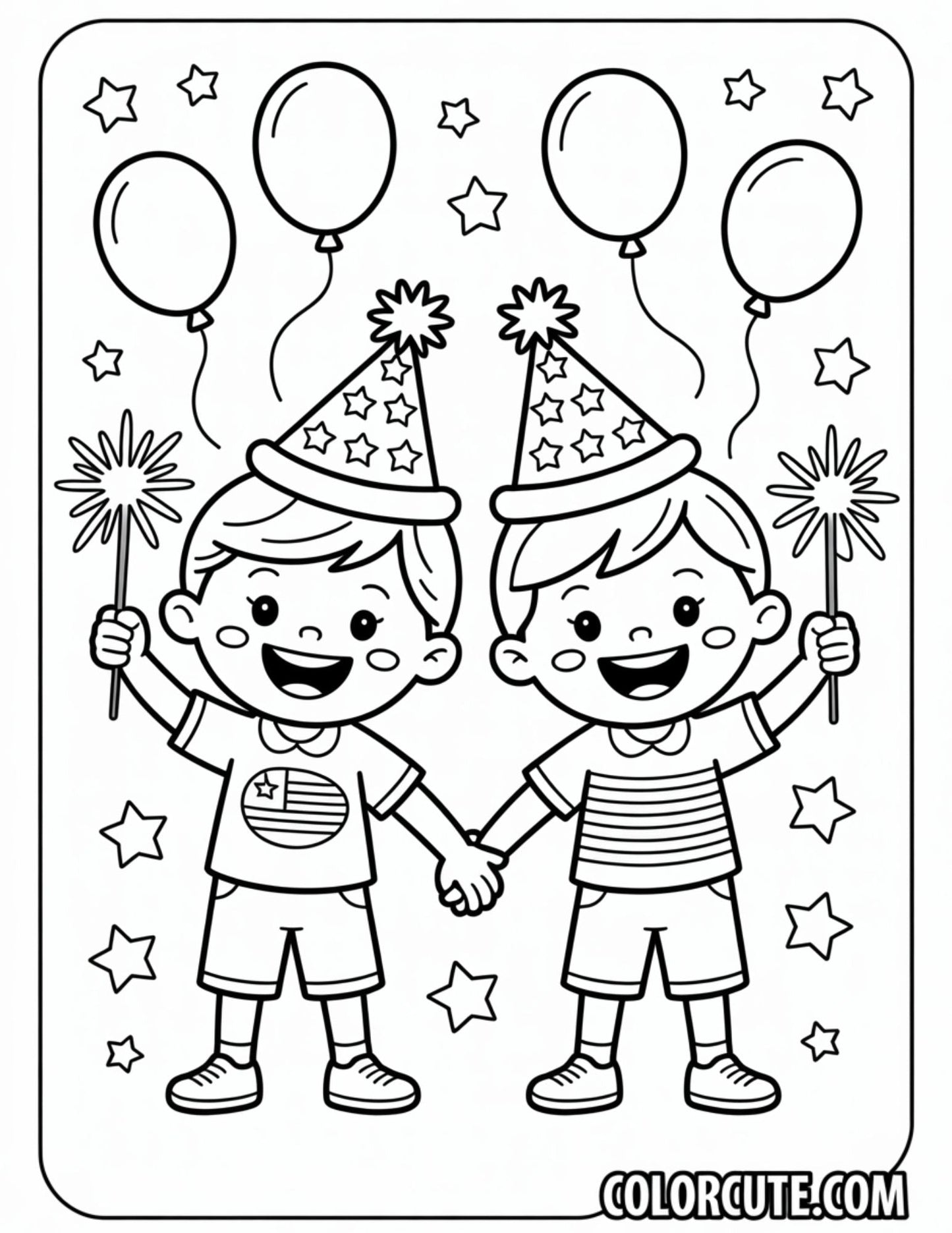 4th of July Kids Coloring Pages | Free PDF Printables