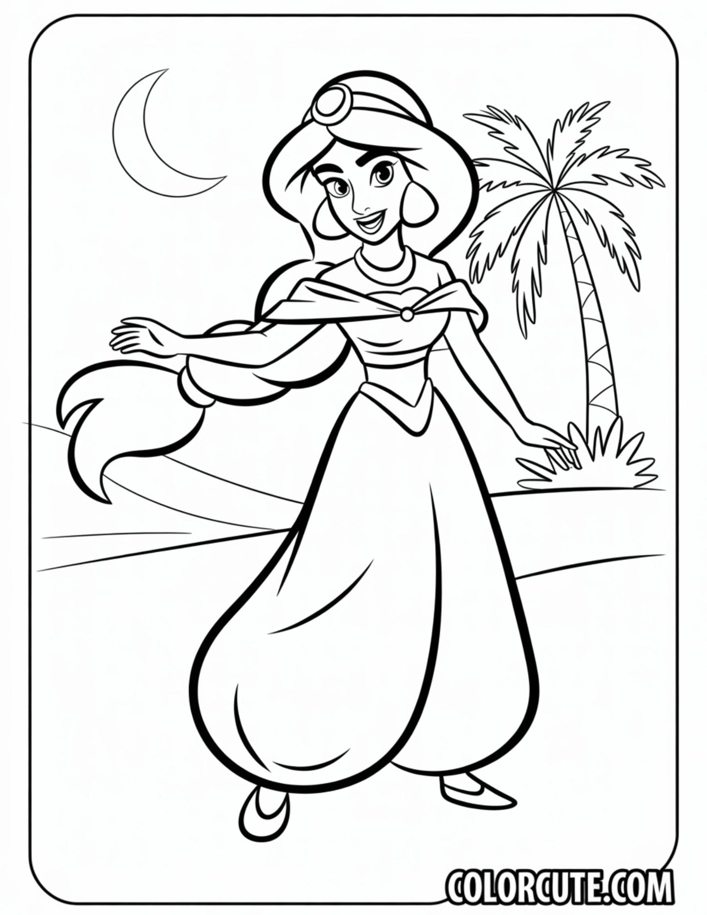 Arabian Jasmine Coloring Page | Free PDF Printables