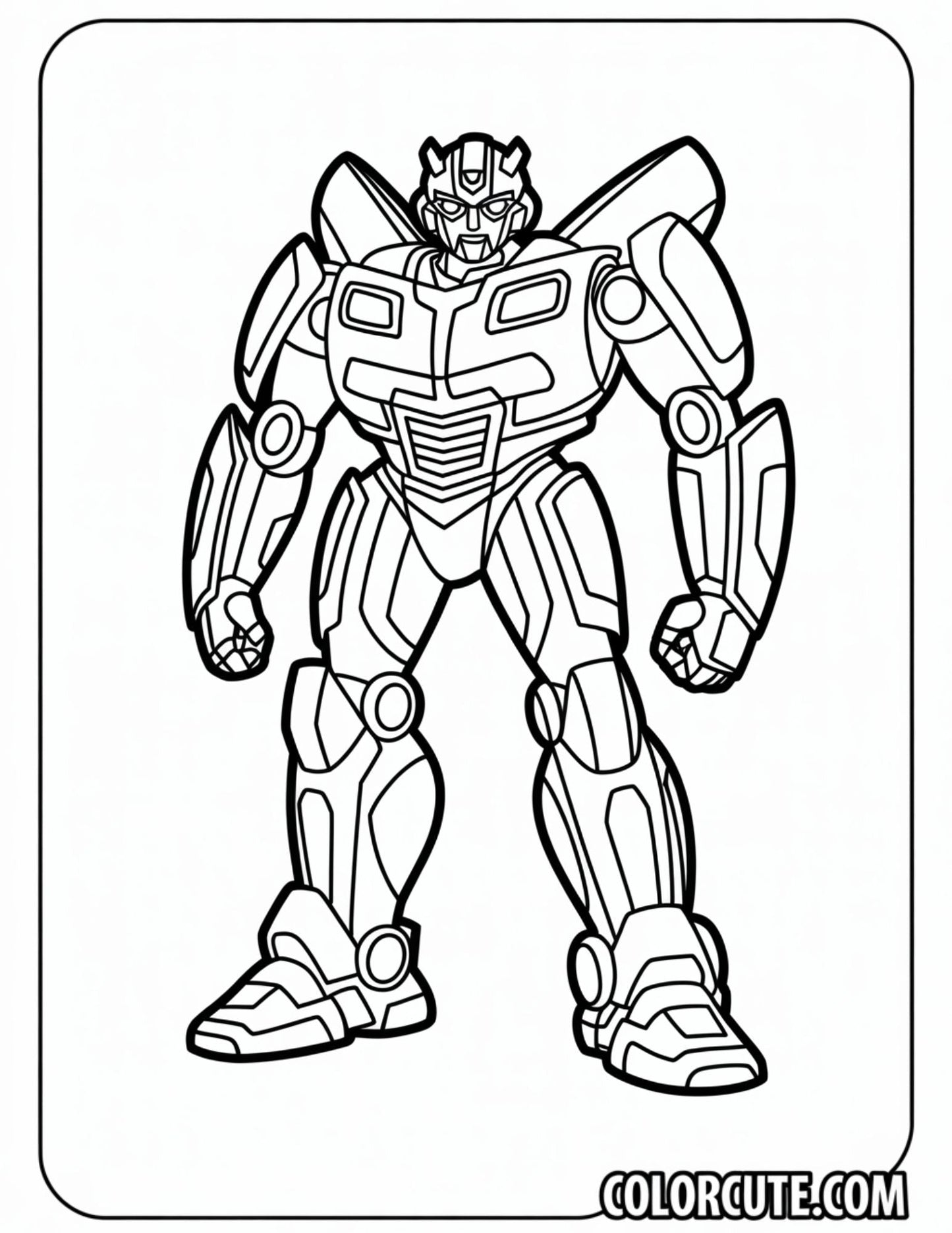 Bumblebee Transformer Coloring Page – Free PDF Printables