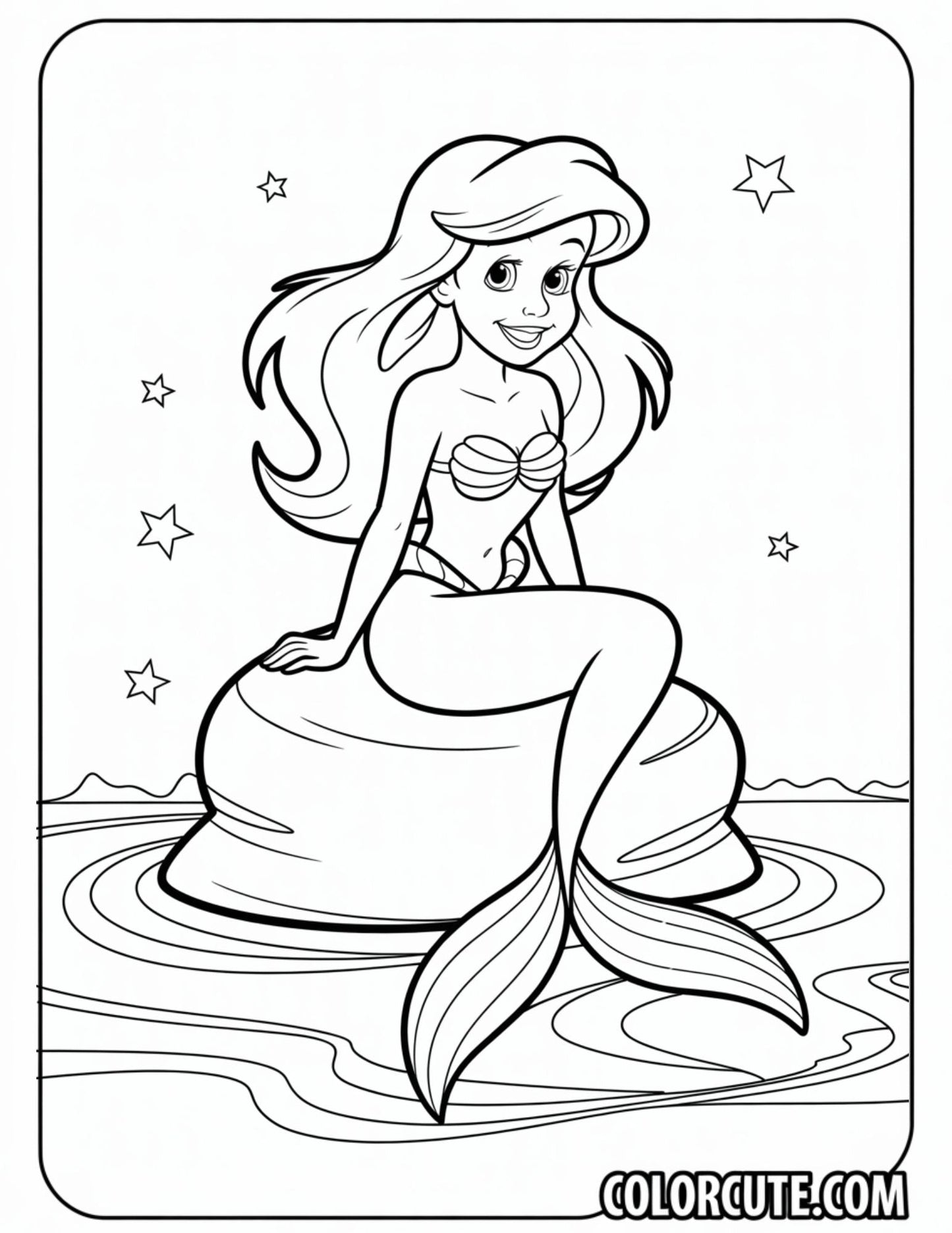 Adult Ariel Coloring Pages | Free PDF Printables