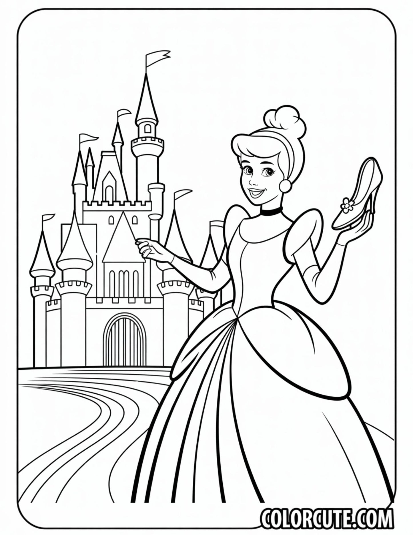 Castle Cinderella Coloring Pages | Free PDF Printables