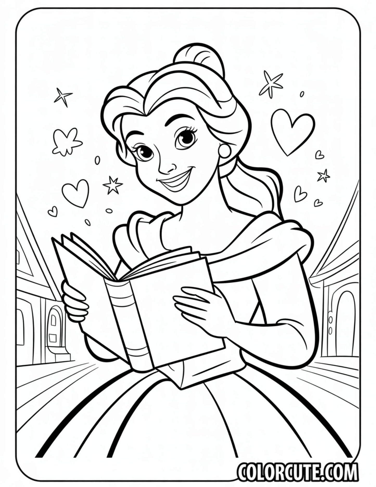 Happy Belle Coloring Pages | Free PDF Printables