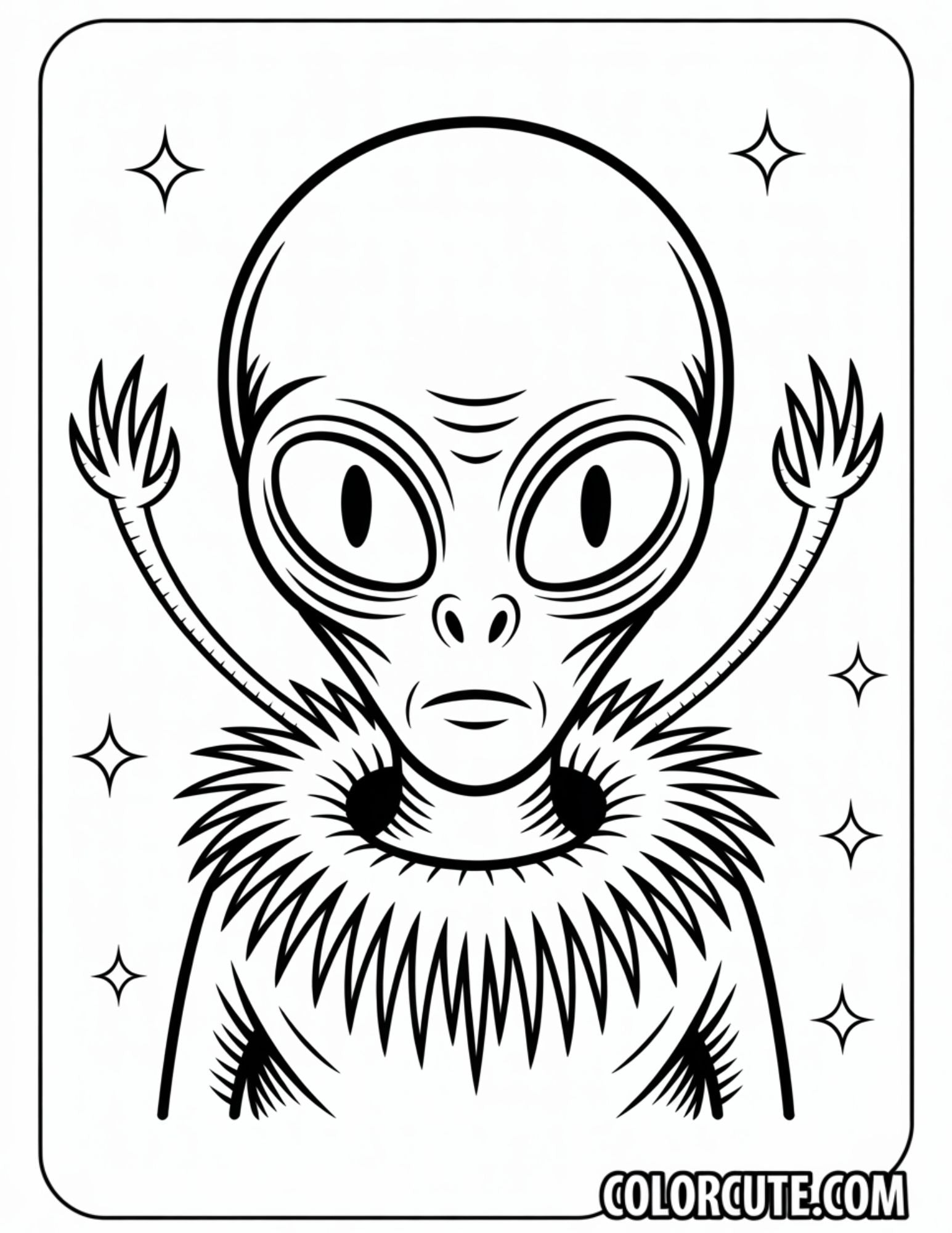 Scary Alien Coloring Pages Free PDF Printables – Color Cute - Free ...