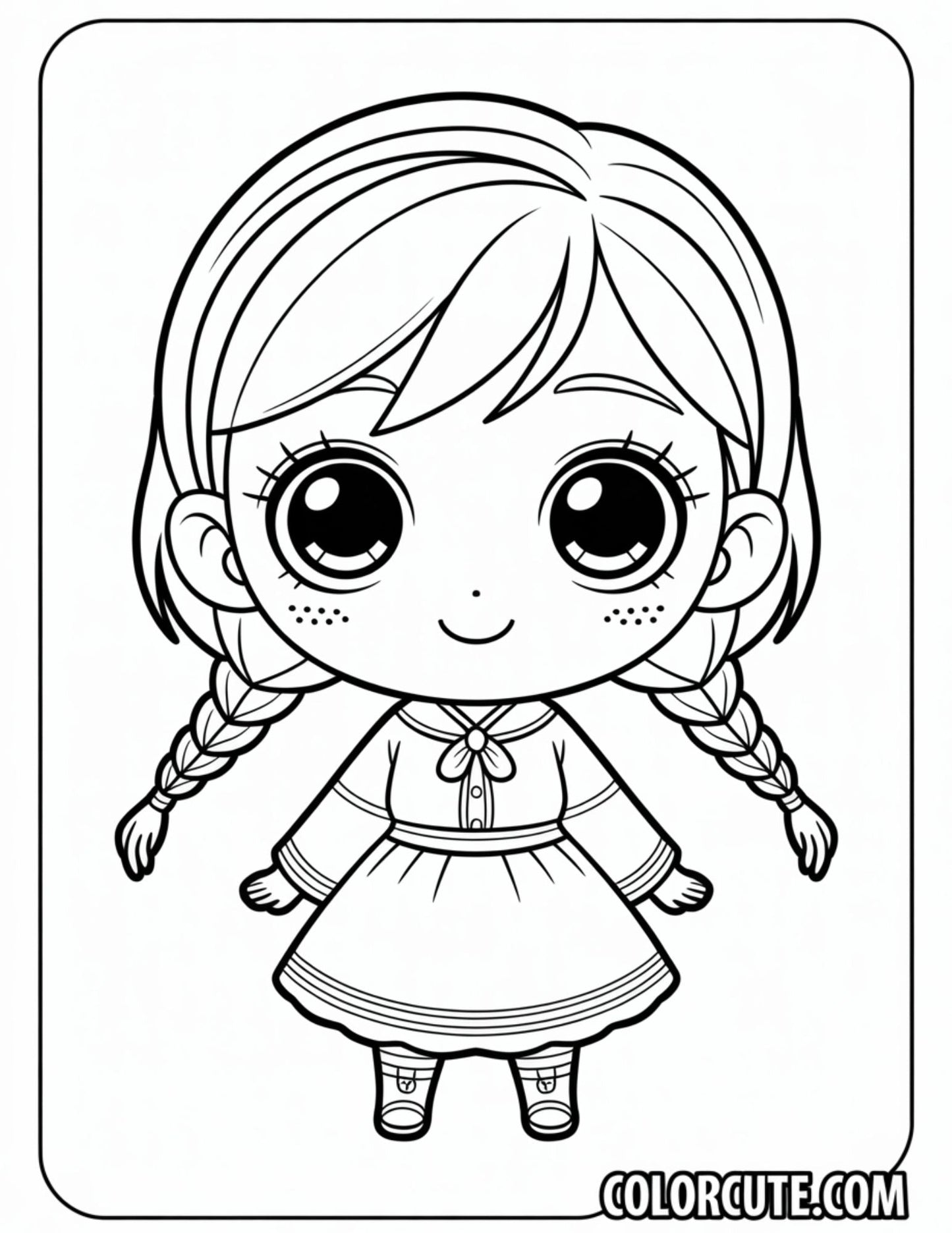 Chibi Anna Coloring Pages | Free PDF Printables