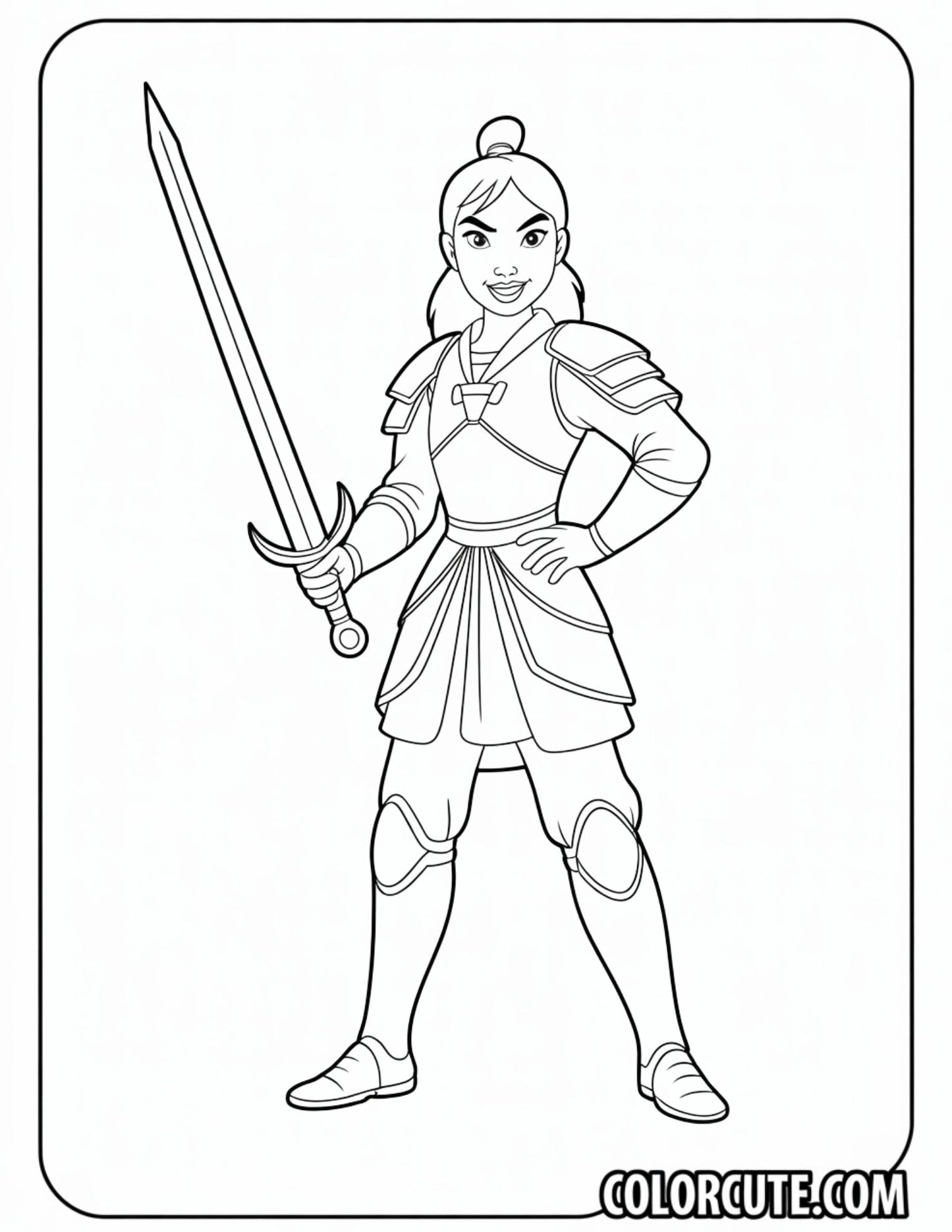 Easy Mulan Coloring Pages | Free PDF Printables