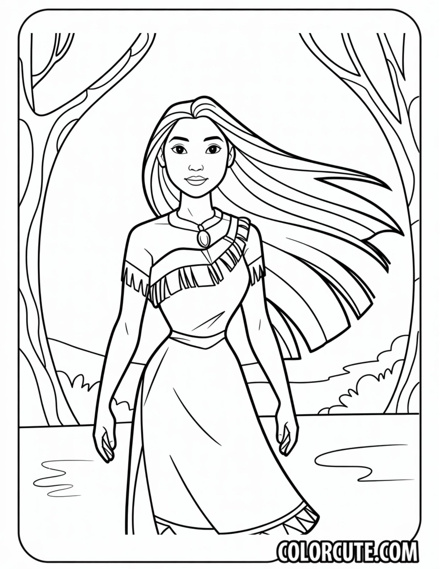 Adult Pocahontas Coloring Pages | Free PDF Printables