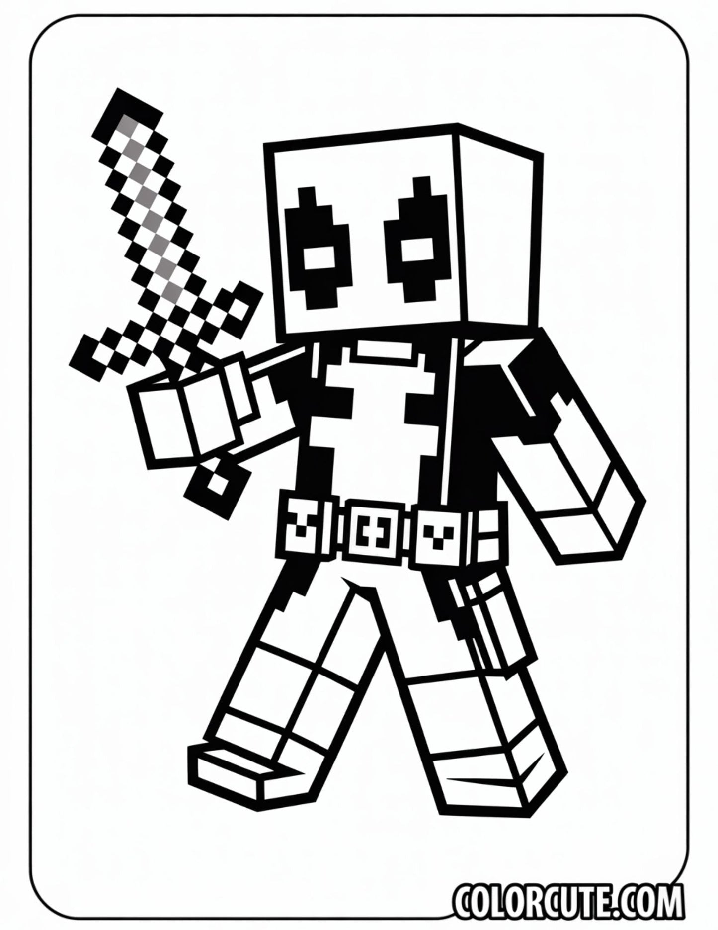 Minecraft Deadpool Coloring Pages | Free PDF Printables