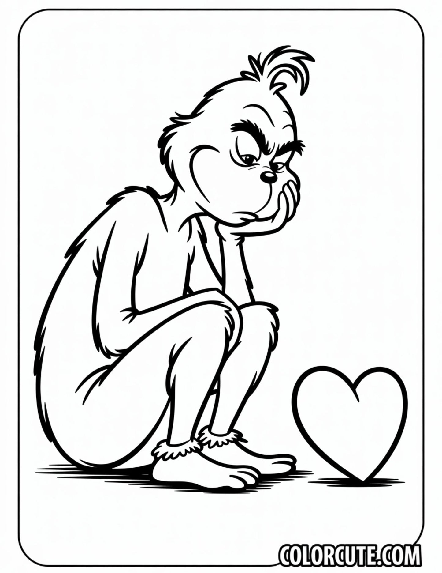 Sad Grinch Coloring Page | Free PDF Printables