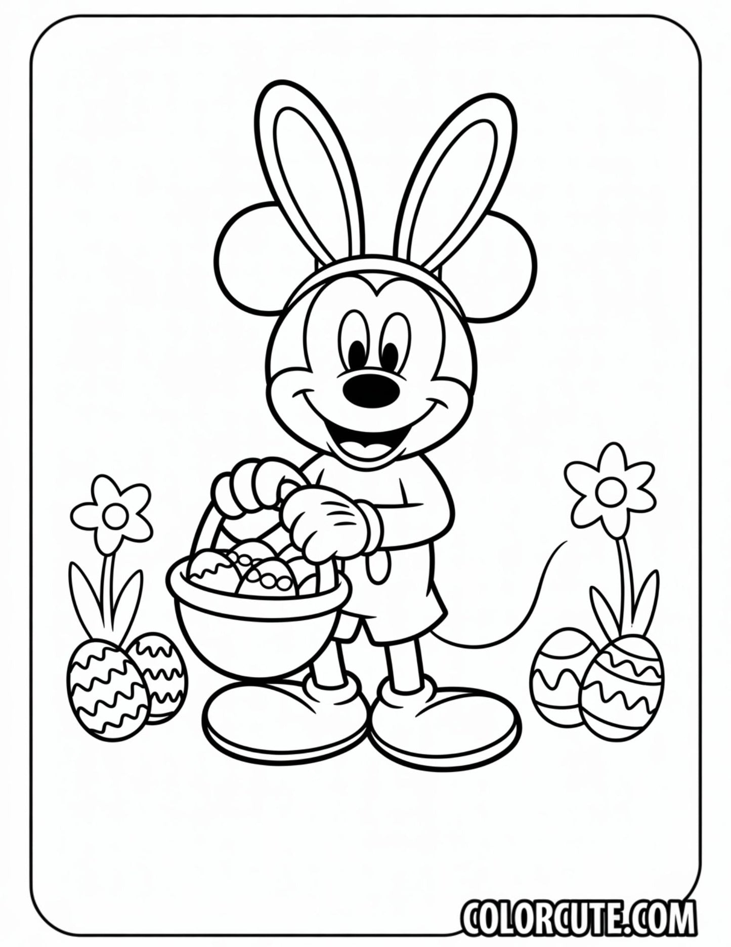 Easter Mickey Mouse Coloring Pages | Free PDF Printables