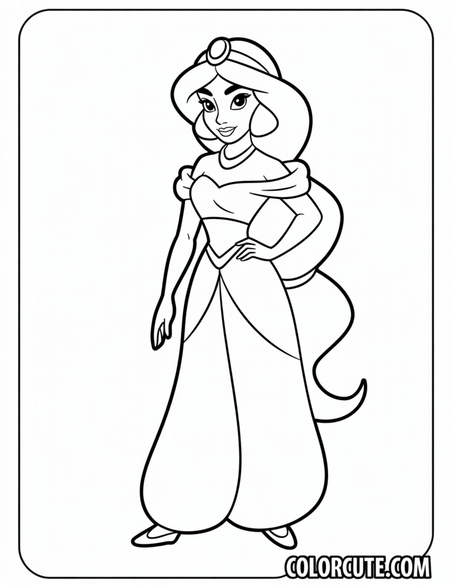 Easy Jasmine Coloring Page | Free PDF Printables