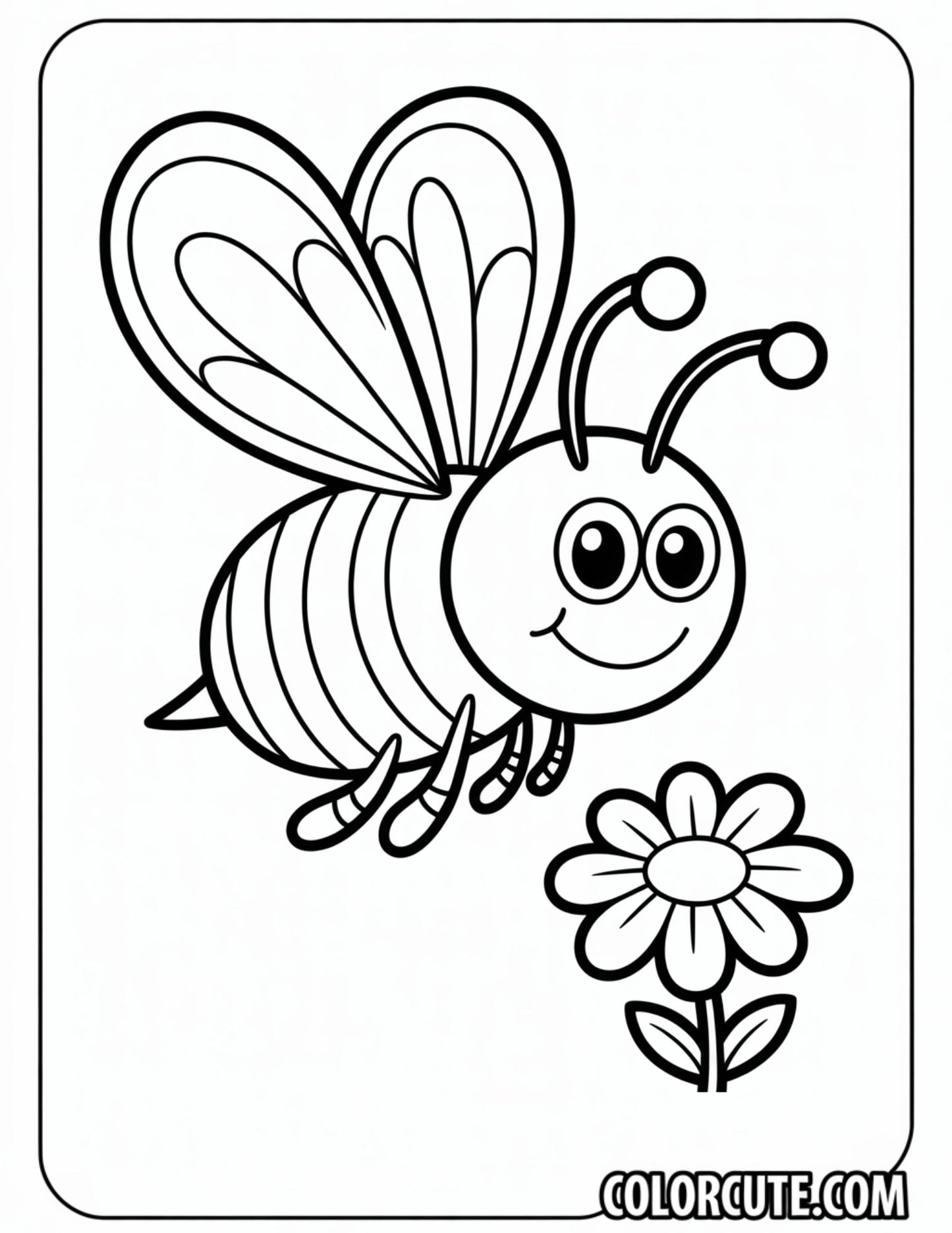 Print Bee Coloring Page – Free PDF Printables