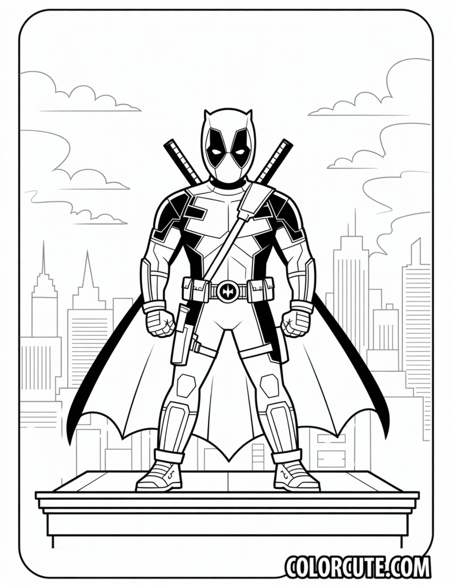 Batman Deadpool Coloring Pages | Free PDF Printables