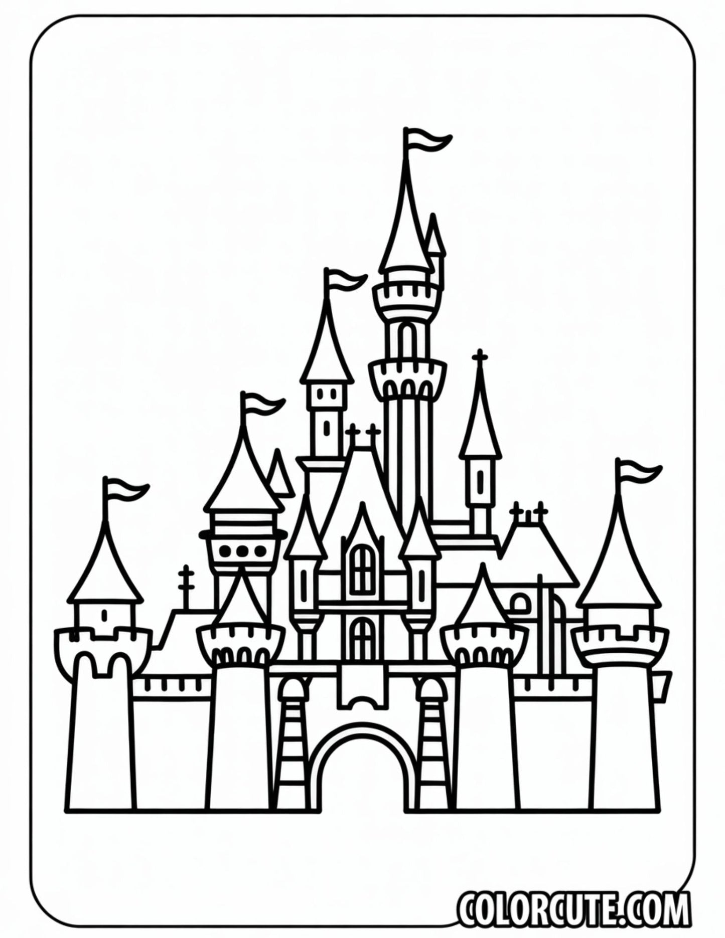 Disneyland Castle Coloring Page | Free PDF Printables