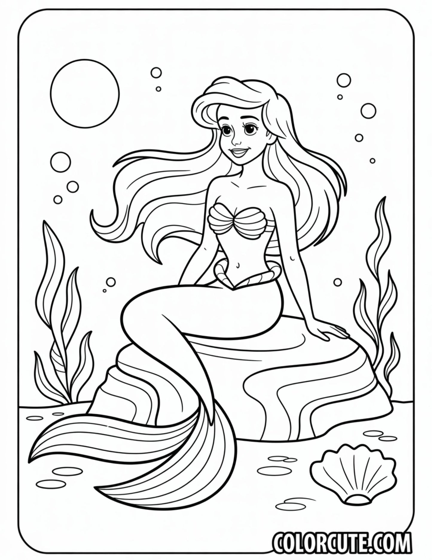 Mermaid Ariel Coloring Pages | Free PDF Printables