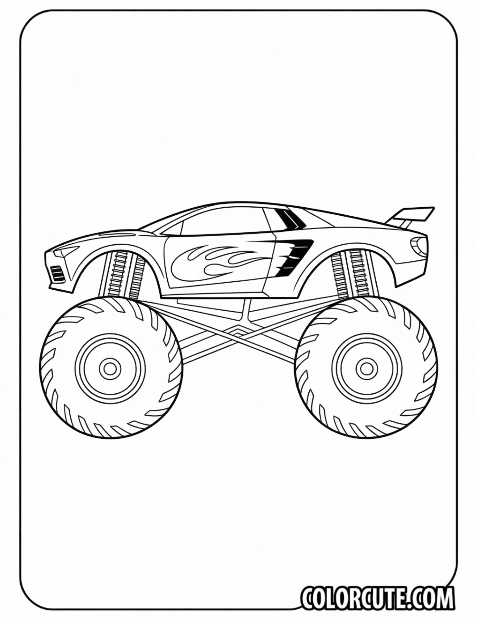 Monster Truck Lamborghini Coloring Pages - Free PDF Printables – Color ...