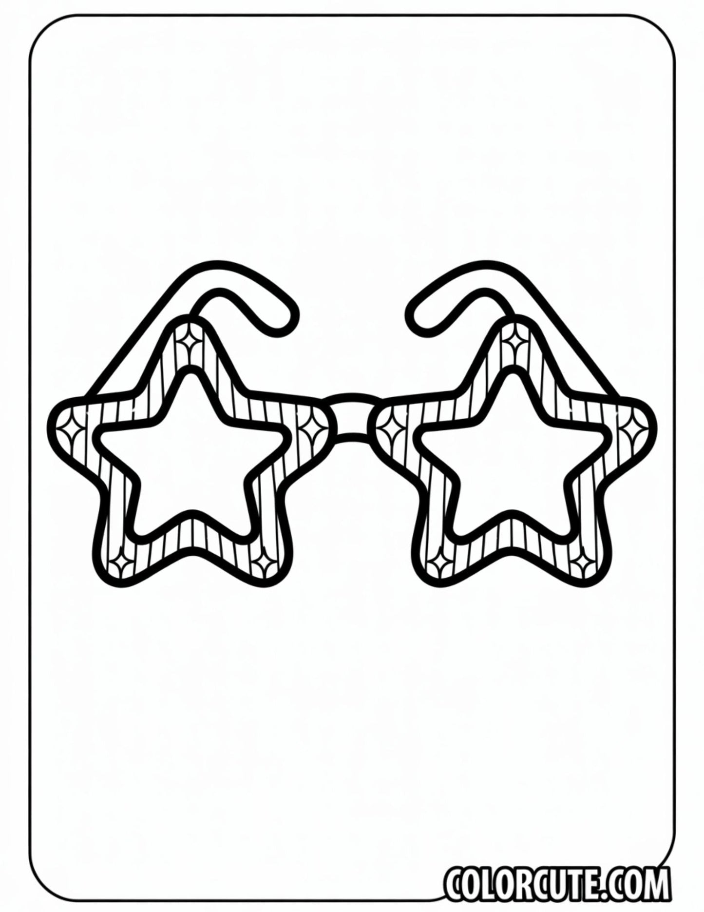 4th of July Star Glasses Coloring Pages | Free PDF Printables