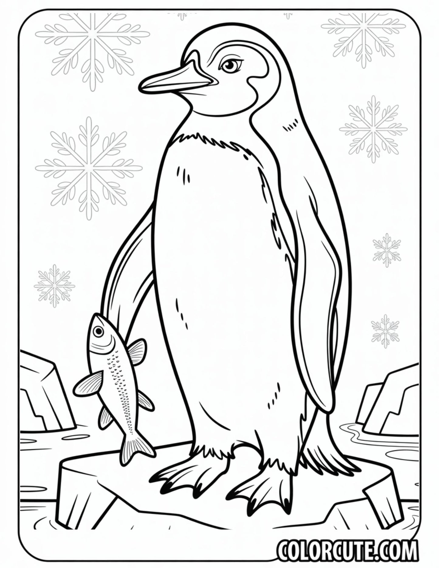 Animal Penguin Coloring Page | Free PDF Printables