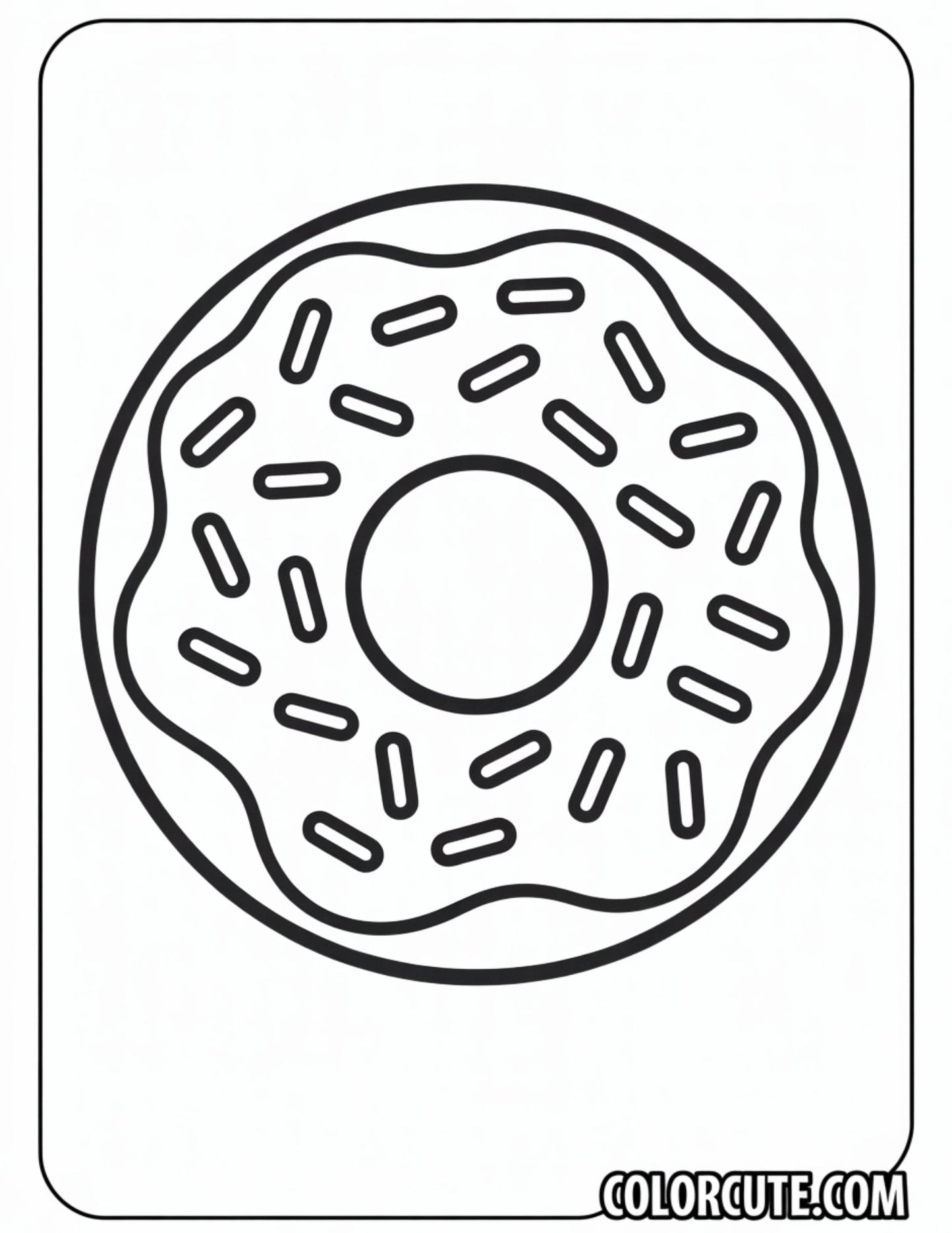 Donut Coloring Page | Free PDF Printables