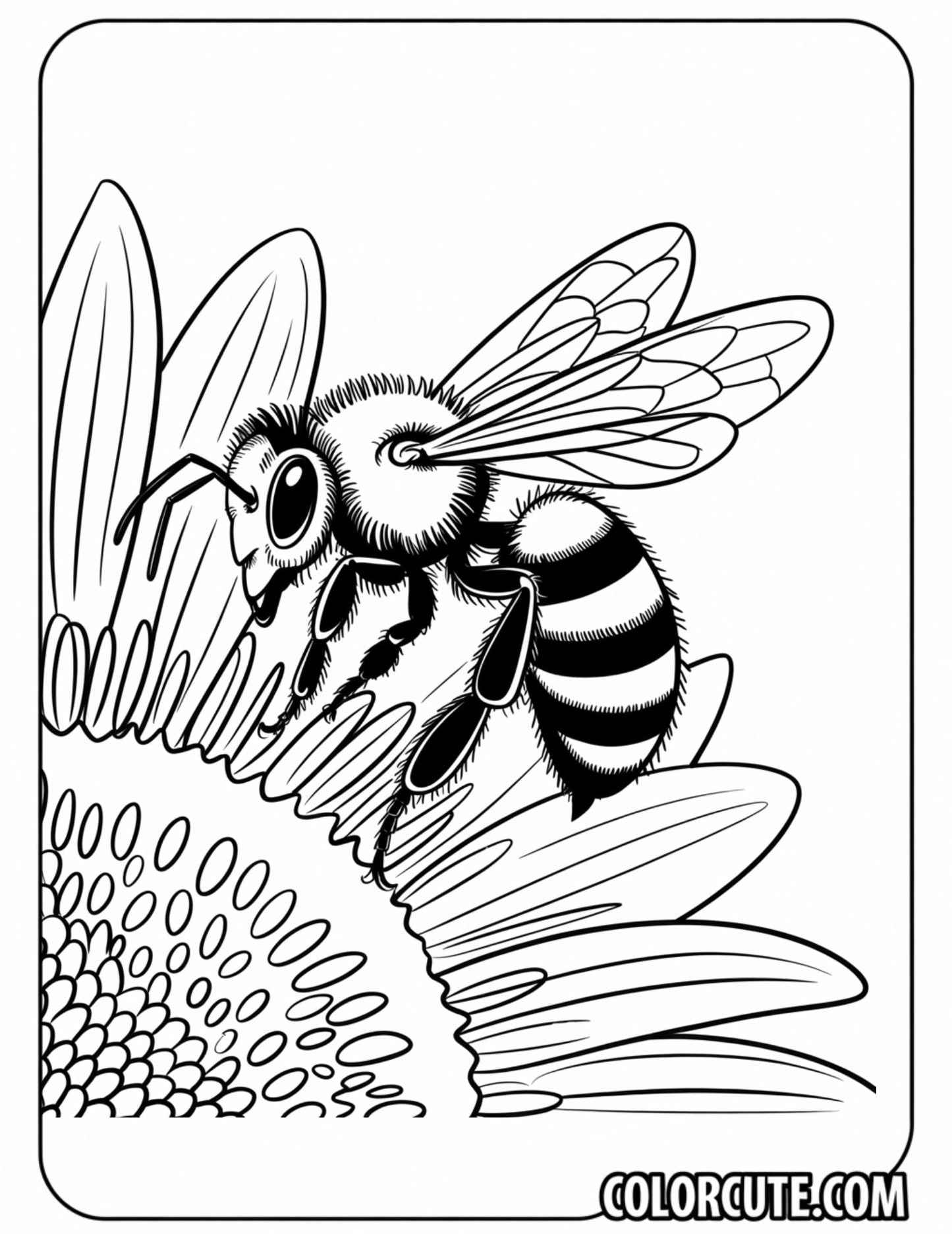 Preschool Bee Coloring Page – Free PDF Printables