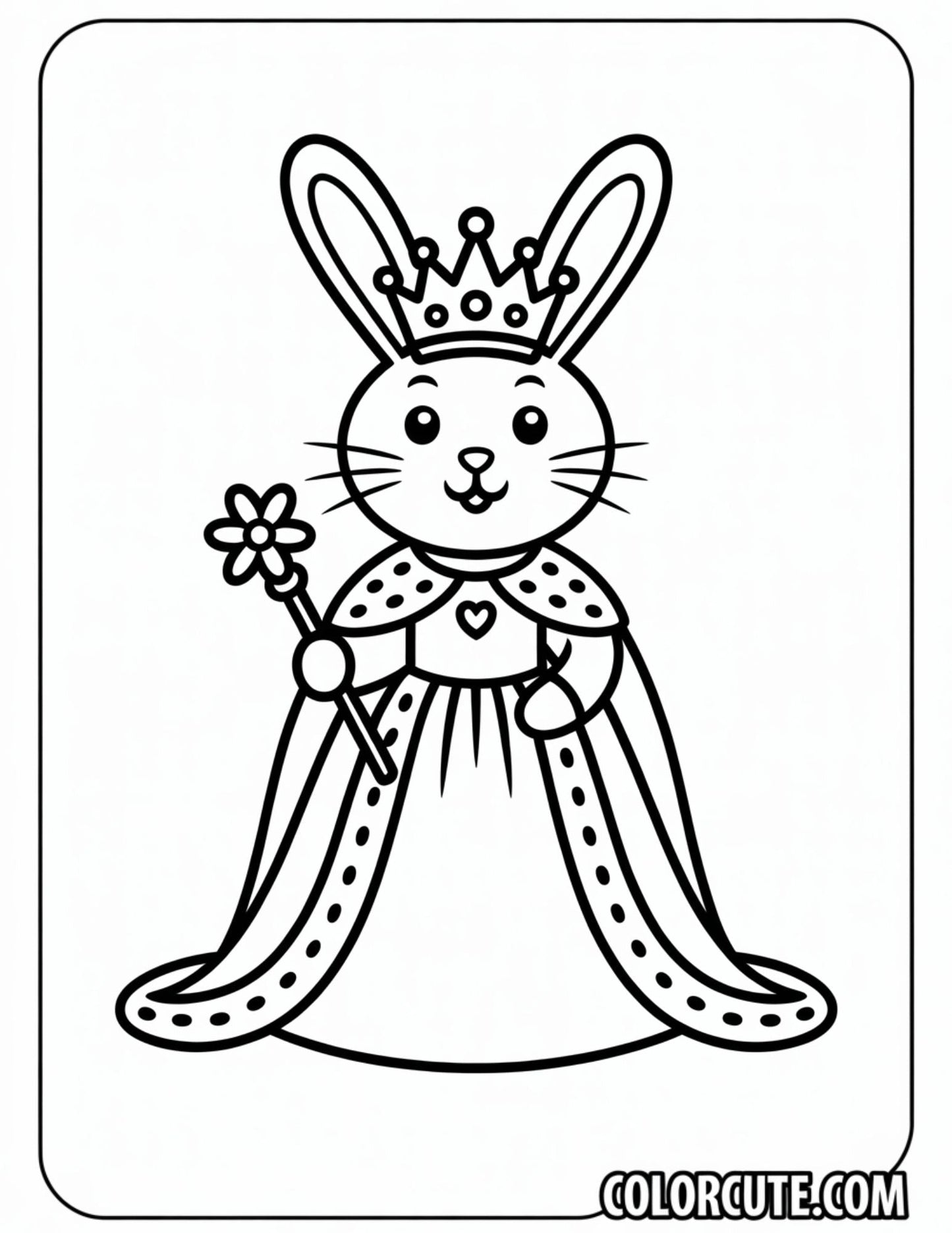 Princess Bunny Coloring Pages | Free PDF Printables
