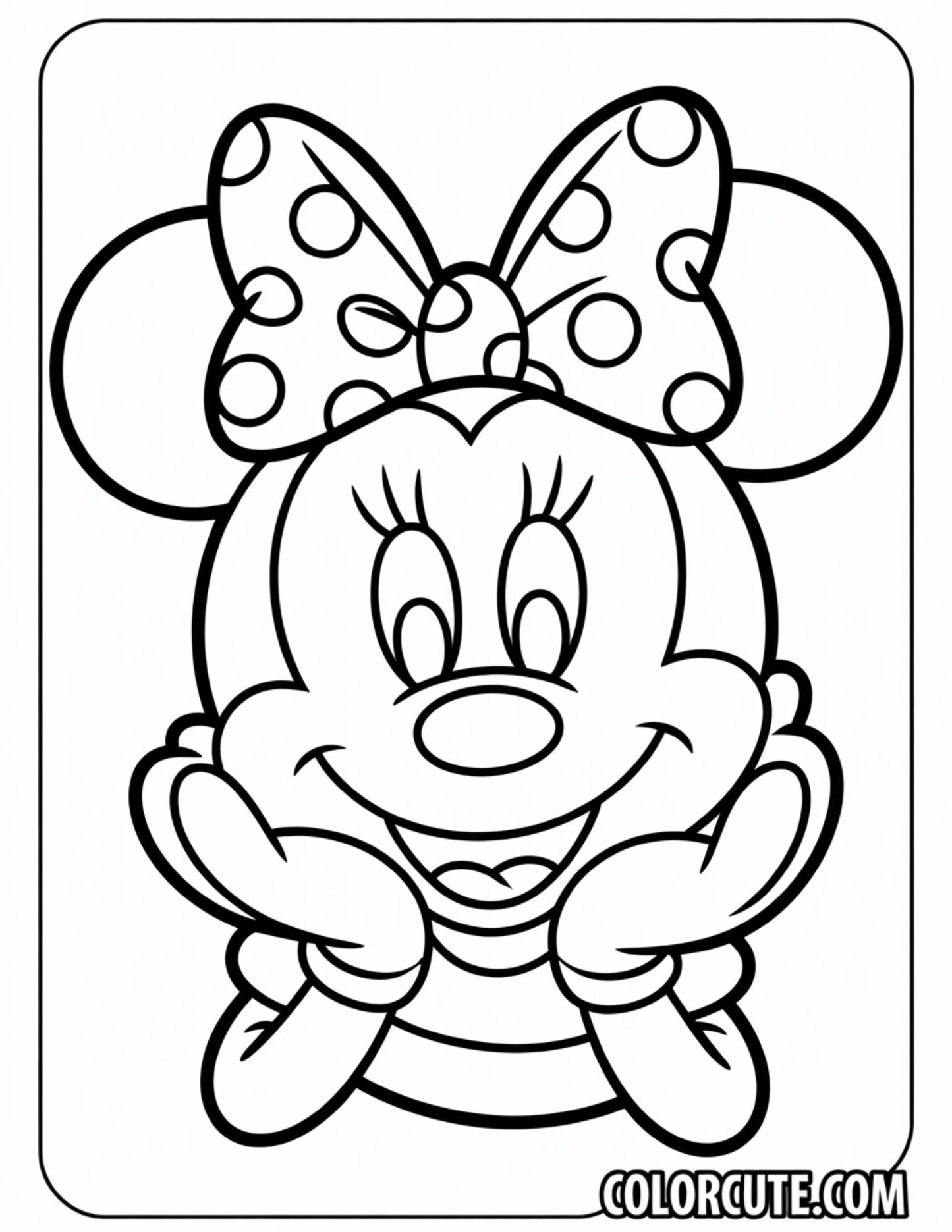 Bow Minnie Mouse Coloring Page | Free PDF Printables