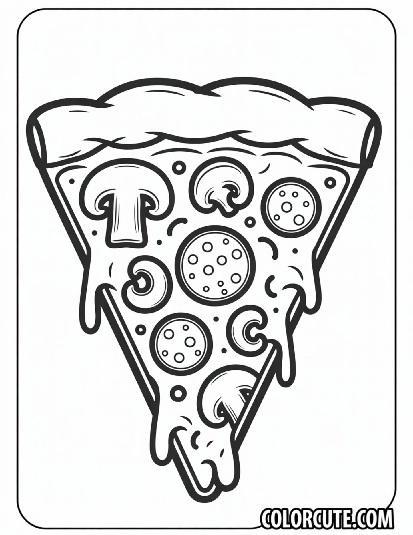 Pizza Coloring Page | Free PDF Printables