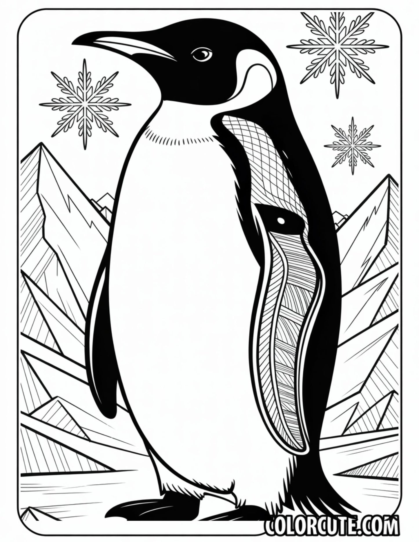 Realistic Penguin Coloring Page | Free PDF Printables