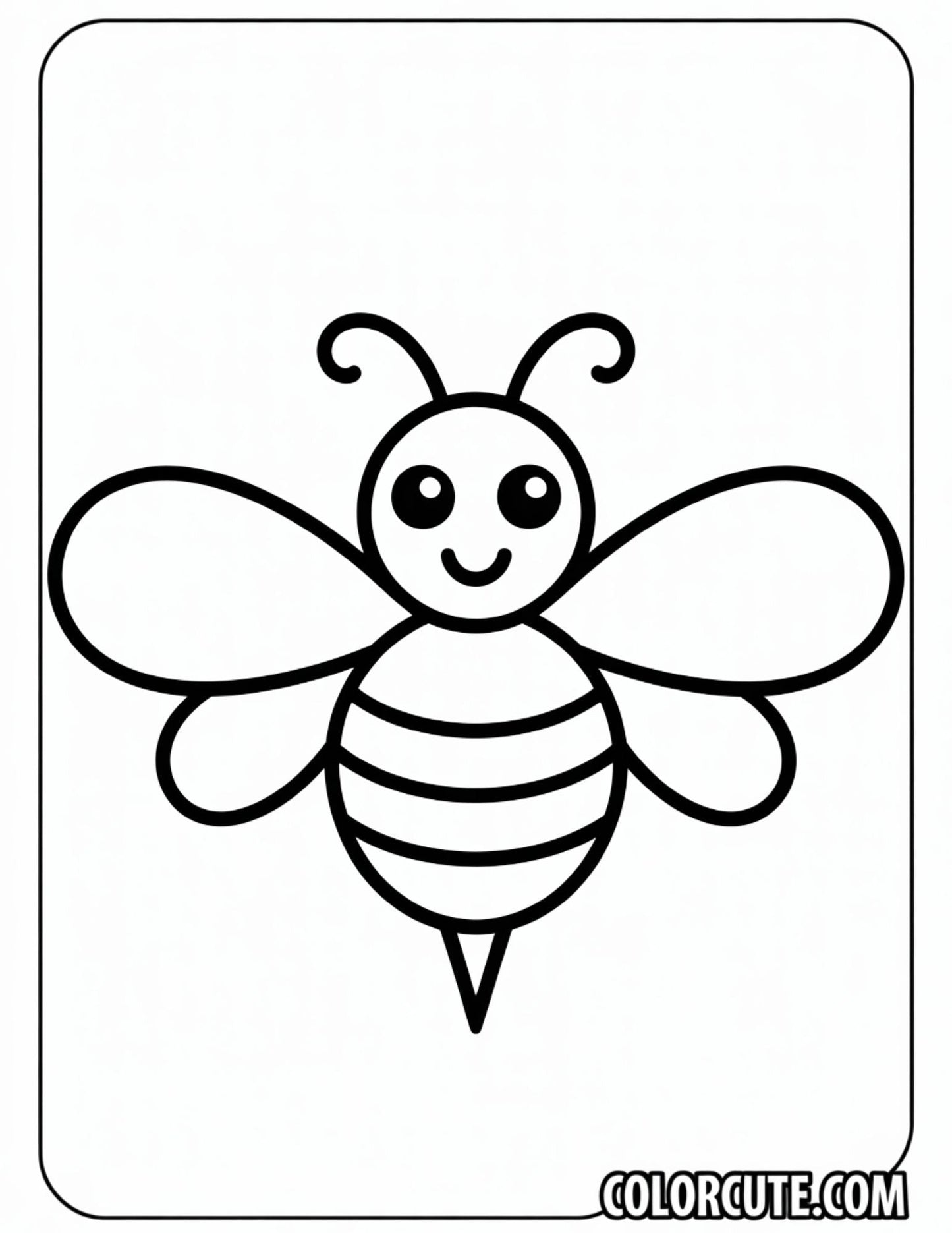 Simple Bee Coloring Page – Free PDF Printables