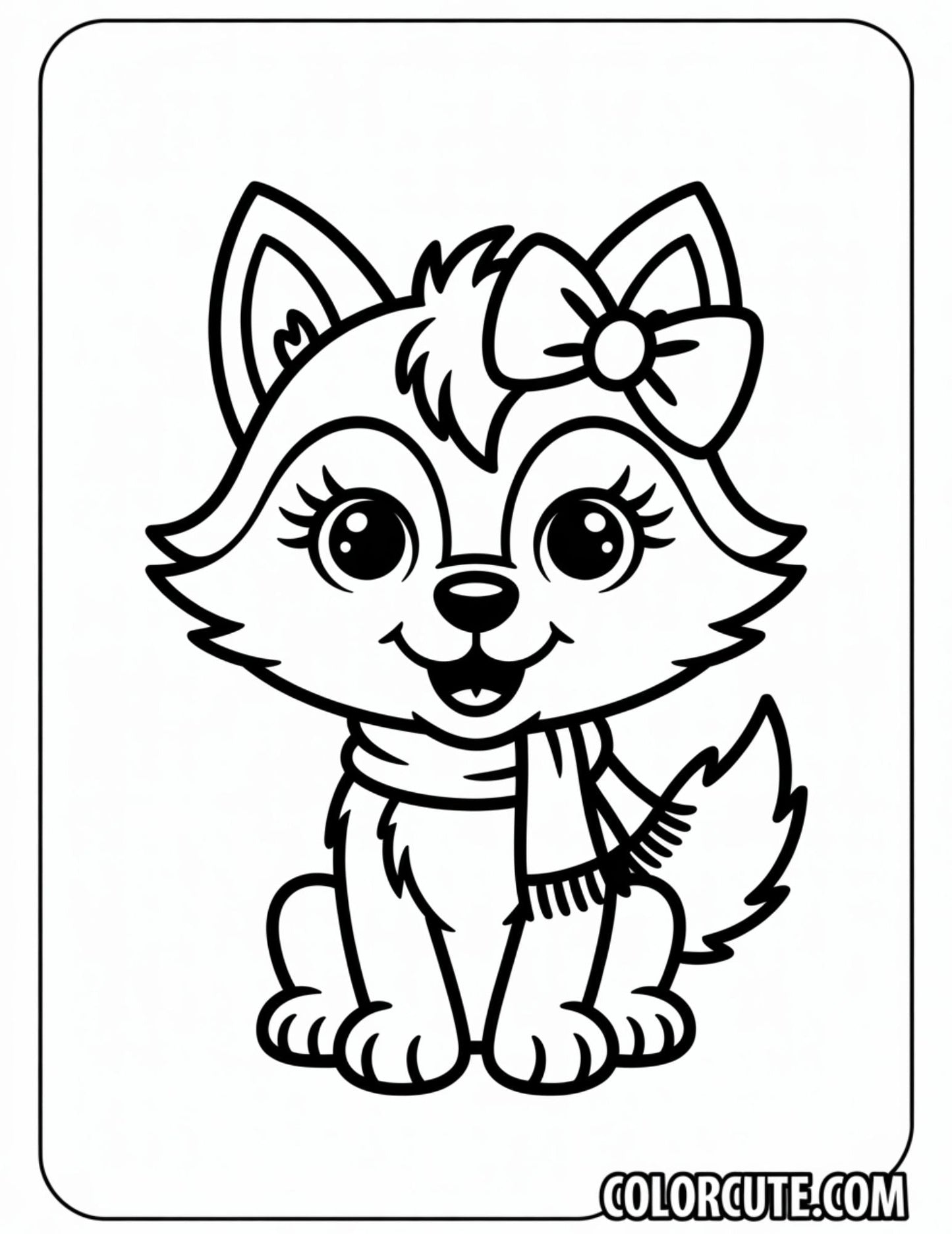 Girl Wolf Coloring Page | Free PDF Printables