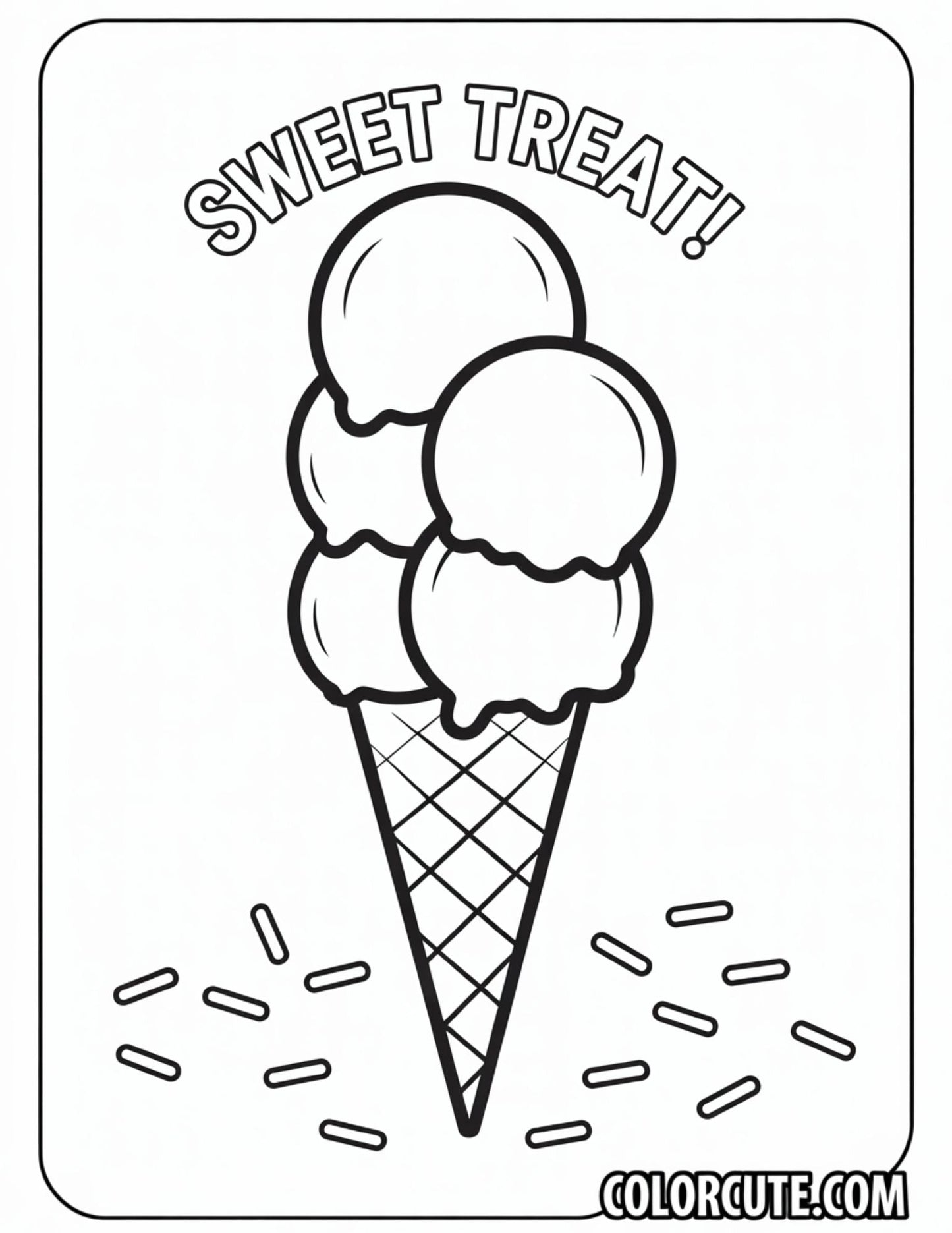 Ice Cream Coloring Page | Free PDF Printables
