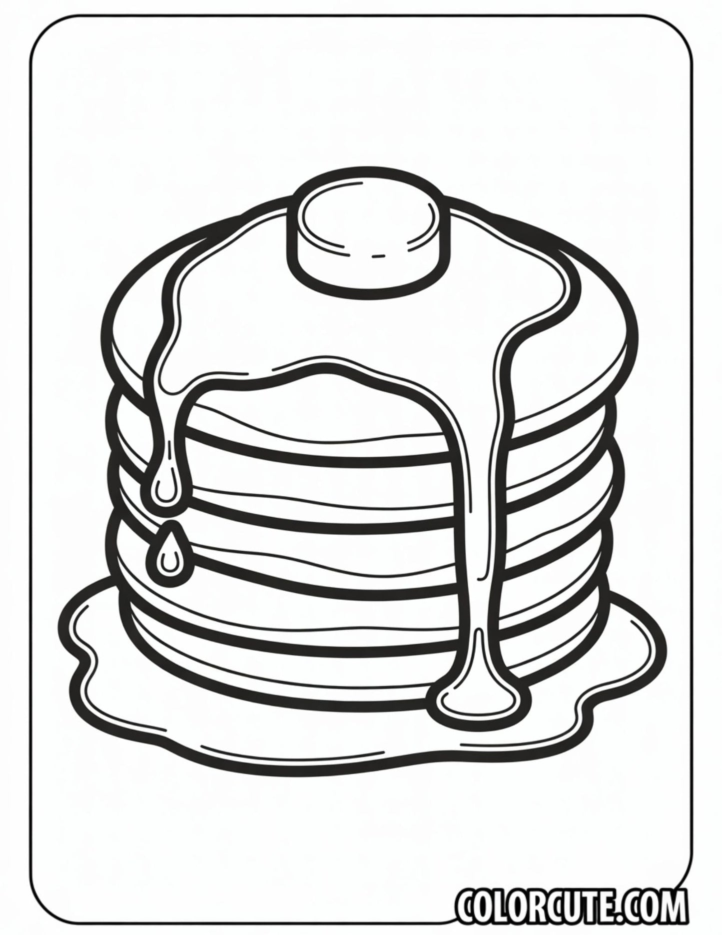 Pancake Coloring Page | Free PDF Printables