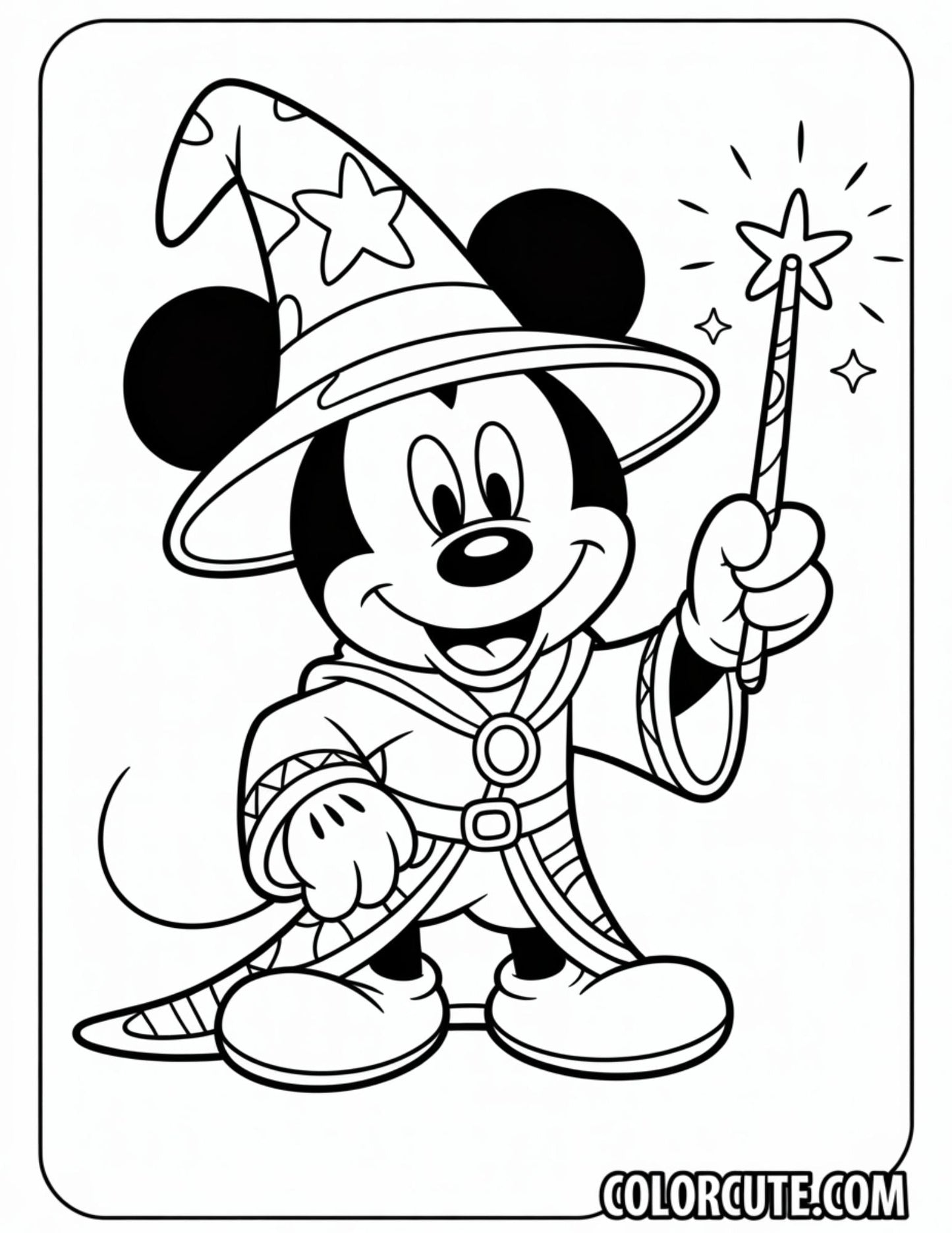Wizard Mickey Mouse Coloring Pages | Free PDF Printables