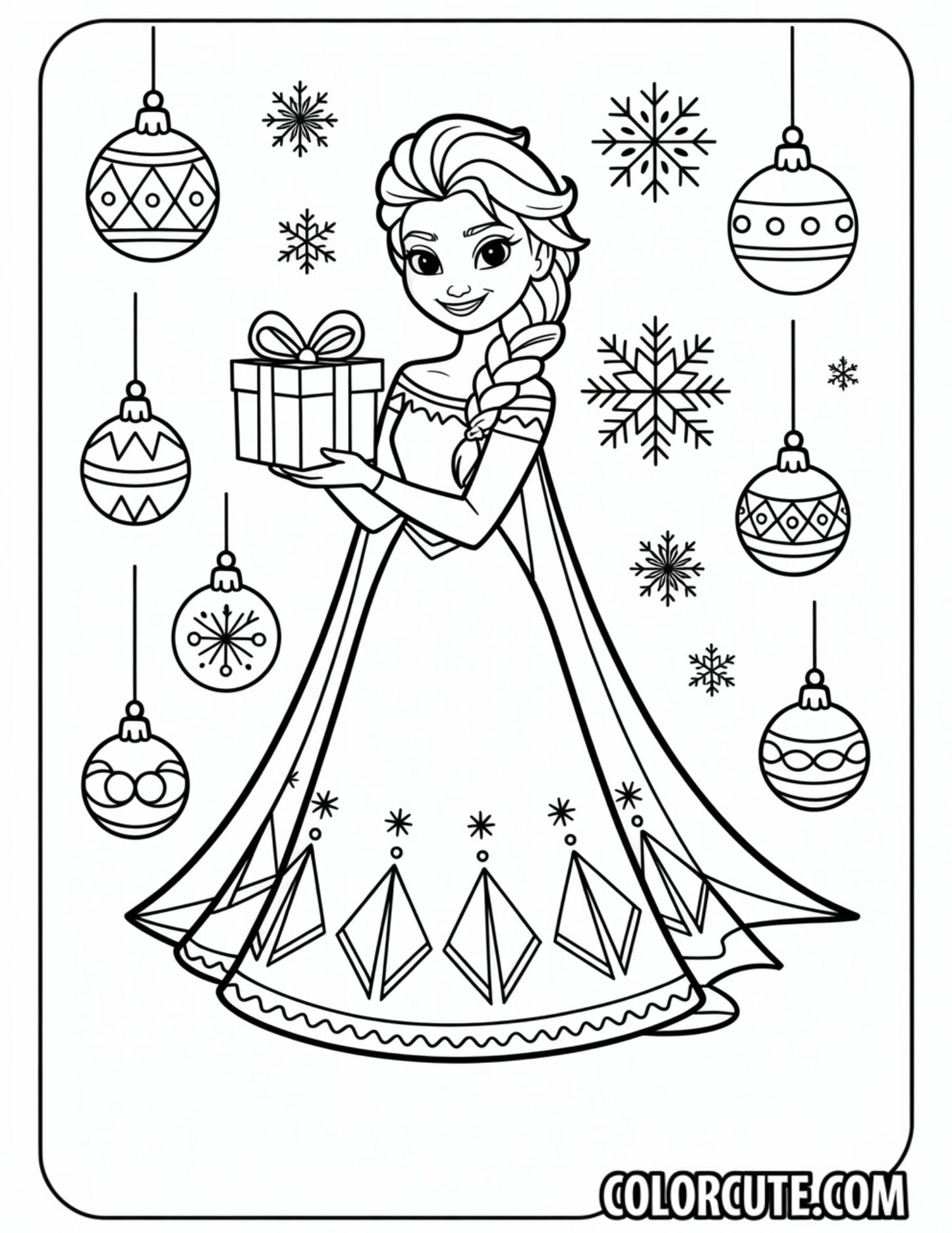 Elsa Christmas Coloring Pages | Free PDF Printables