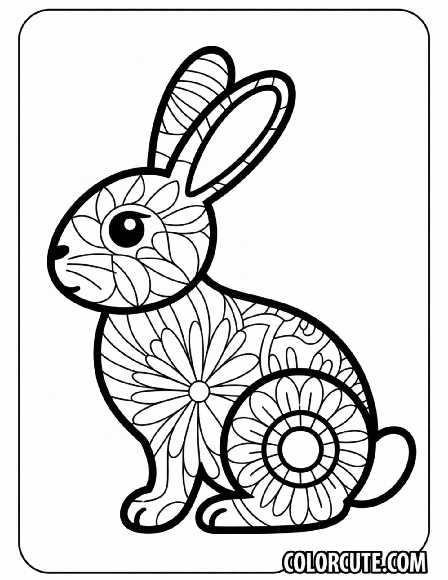 Mandala Bunny Coloring Pages | Free PDF Printables