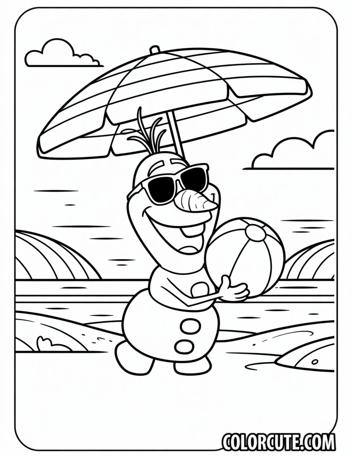 Summer Olaf Coloring Pages | Free PDF Printables