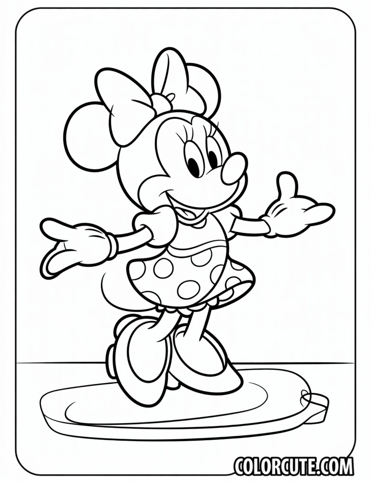 Dress Minnie Mouse Coloring Page | Free PDF Printables