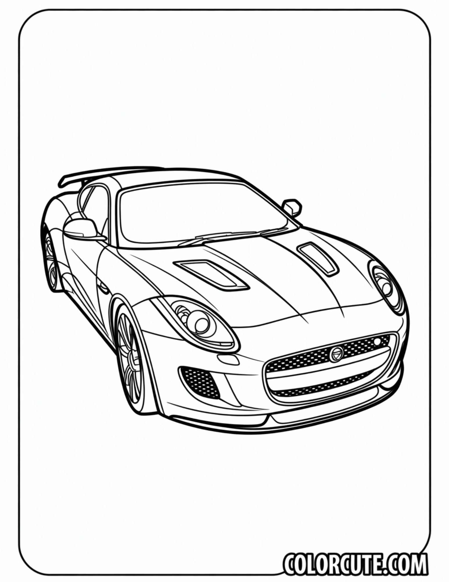 Jaguar Car Coloring Pages | Free PDF Printables – Color Cute - Free ...