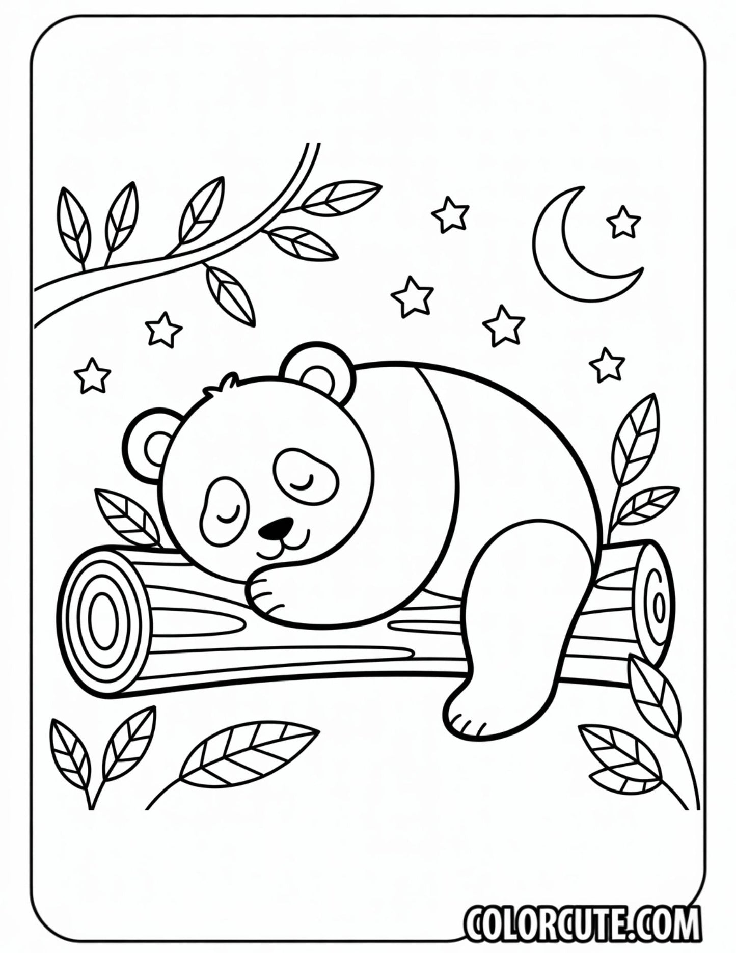 Sleeping Panda Coloring Pages | Free PDF Printables