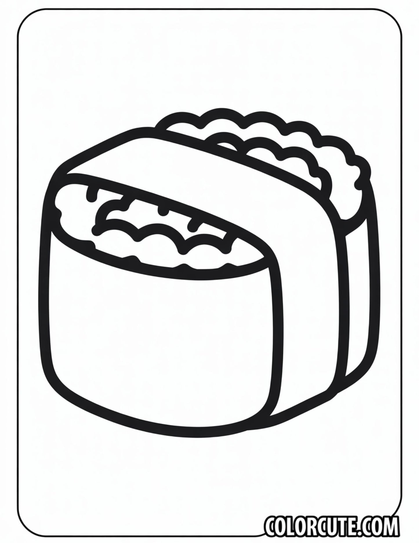 Sushi Coloring Page | Free PDF Printables