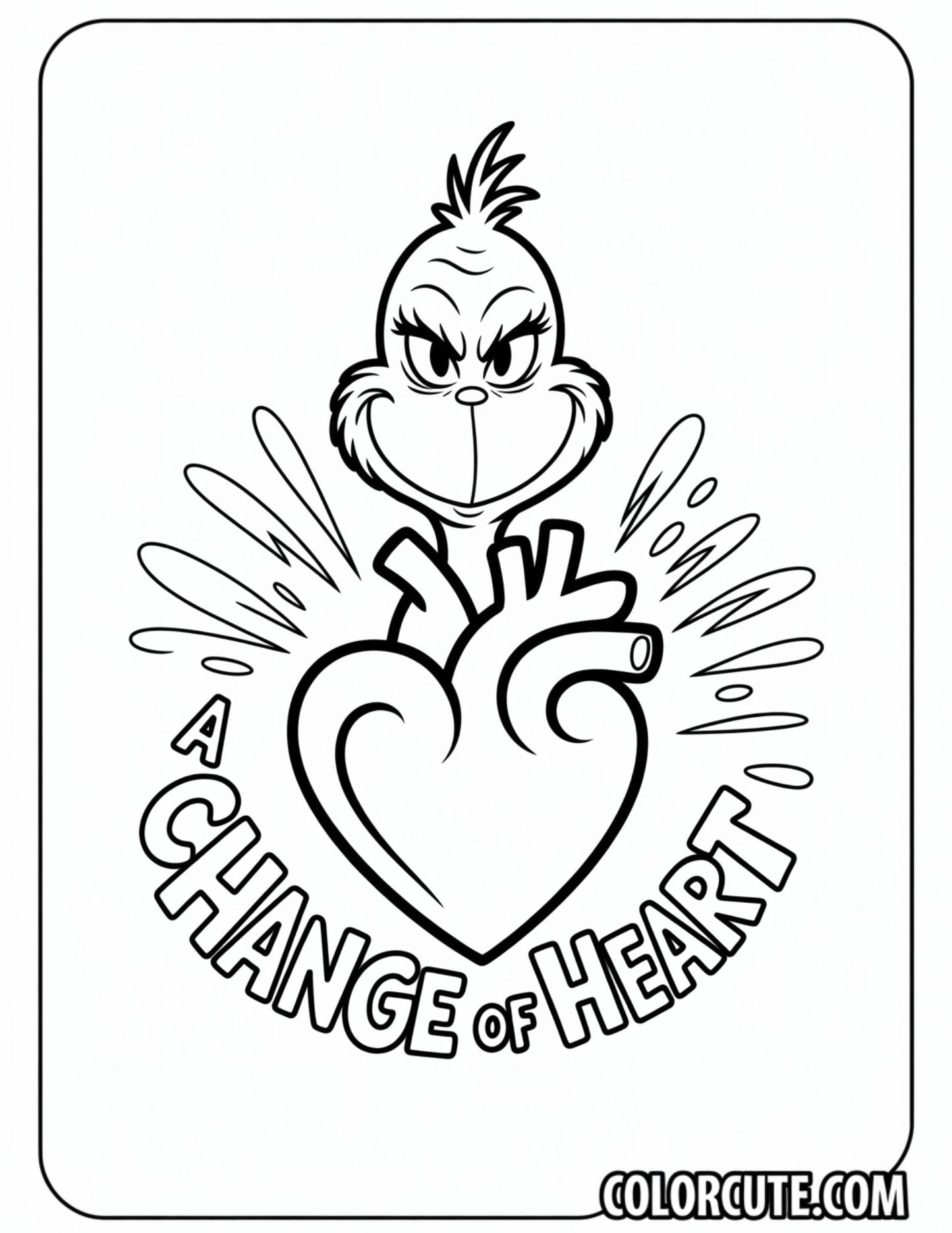 Grinch Heart Coloring Page | Free PDF Printables