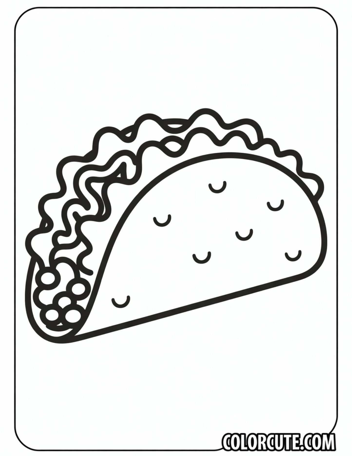 Taco Coloring Page | Free PDF Printables