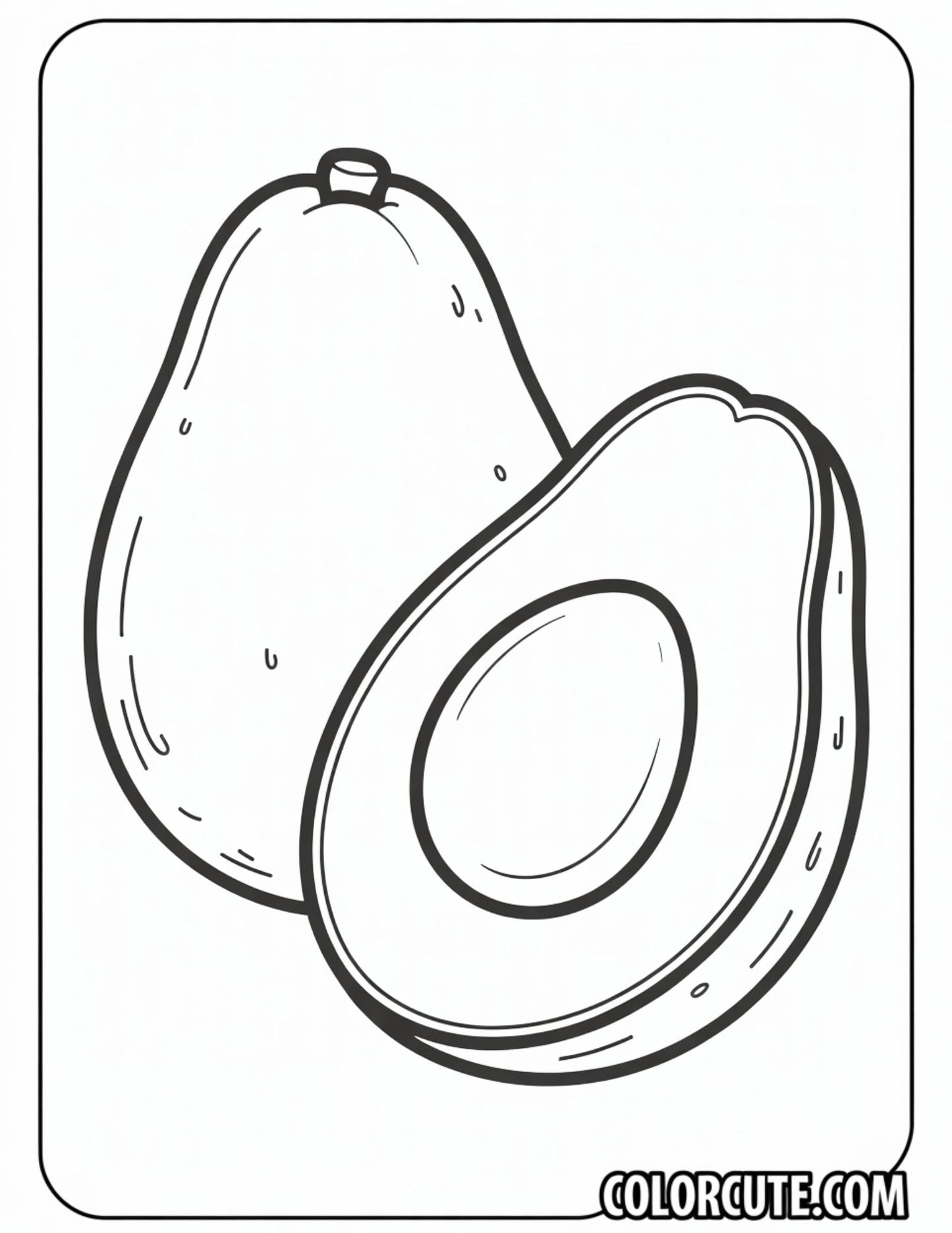 Avocado Coloring Page | Free PDF Printables