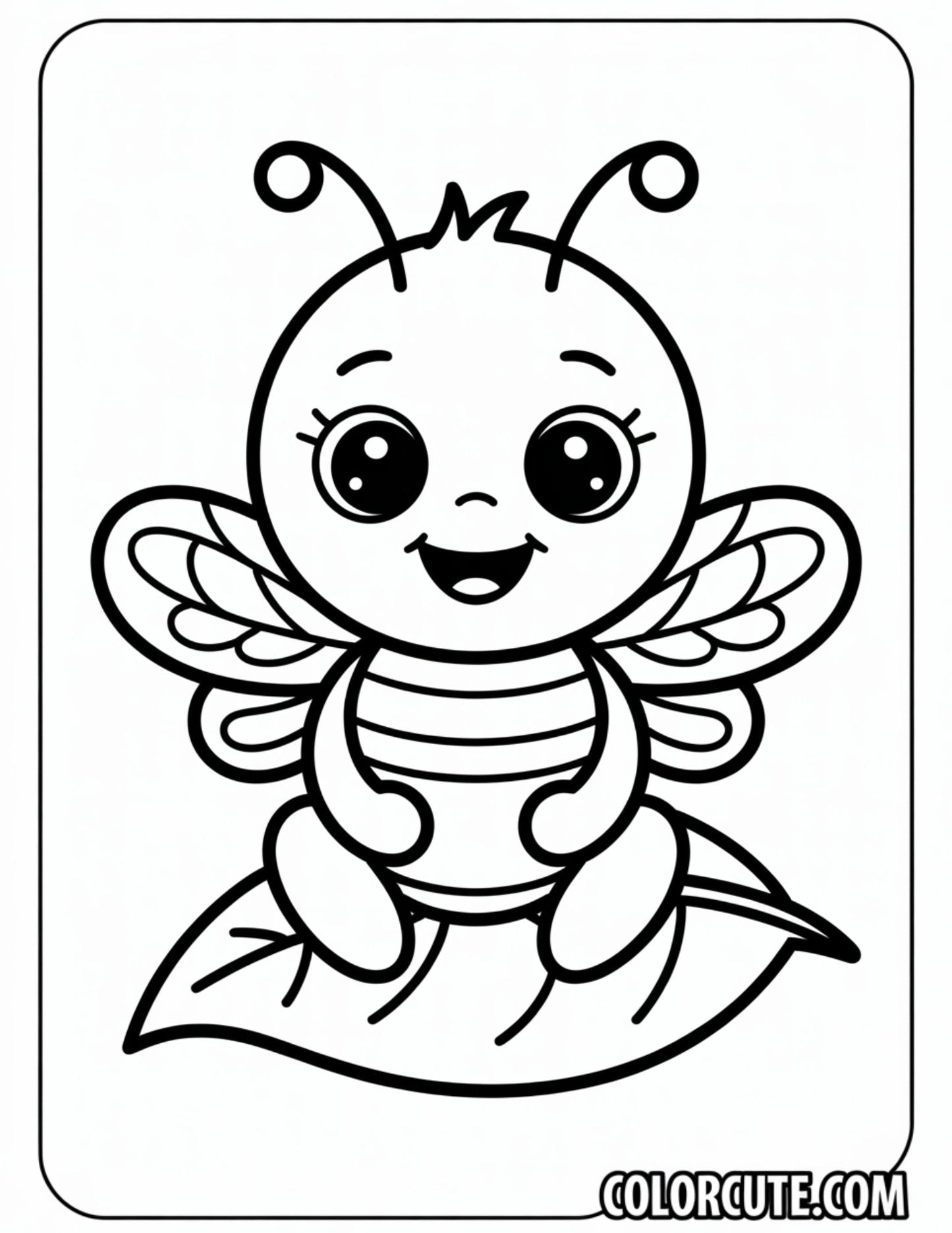 Baby Bee Coloring Page – Free PDF Printables