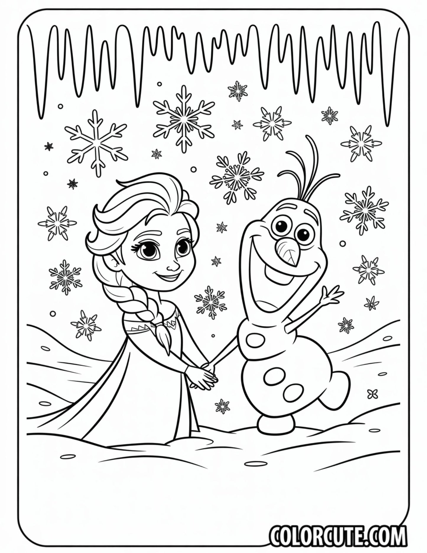 Elsa and Olaf Coloring Pages | Free PDF Printables