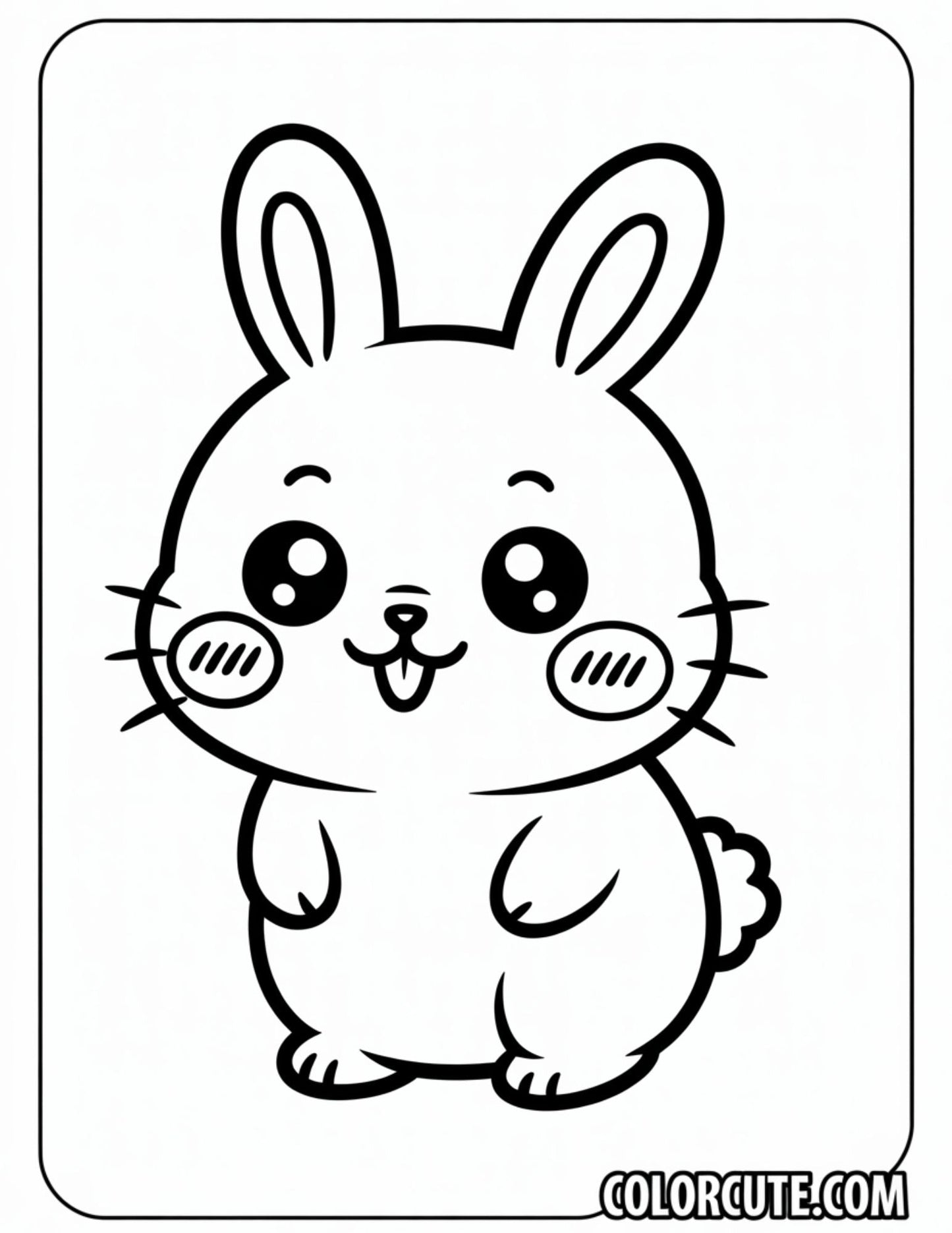 Kawaii Bunny Coloring Pages | Free PDF Printables