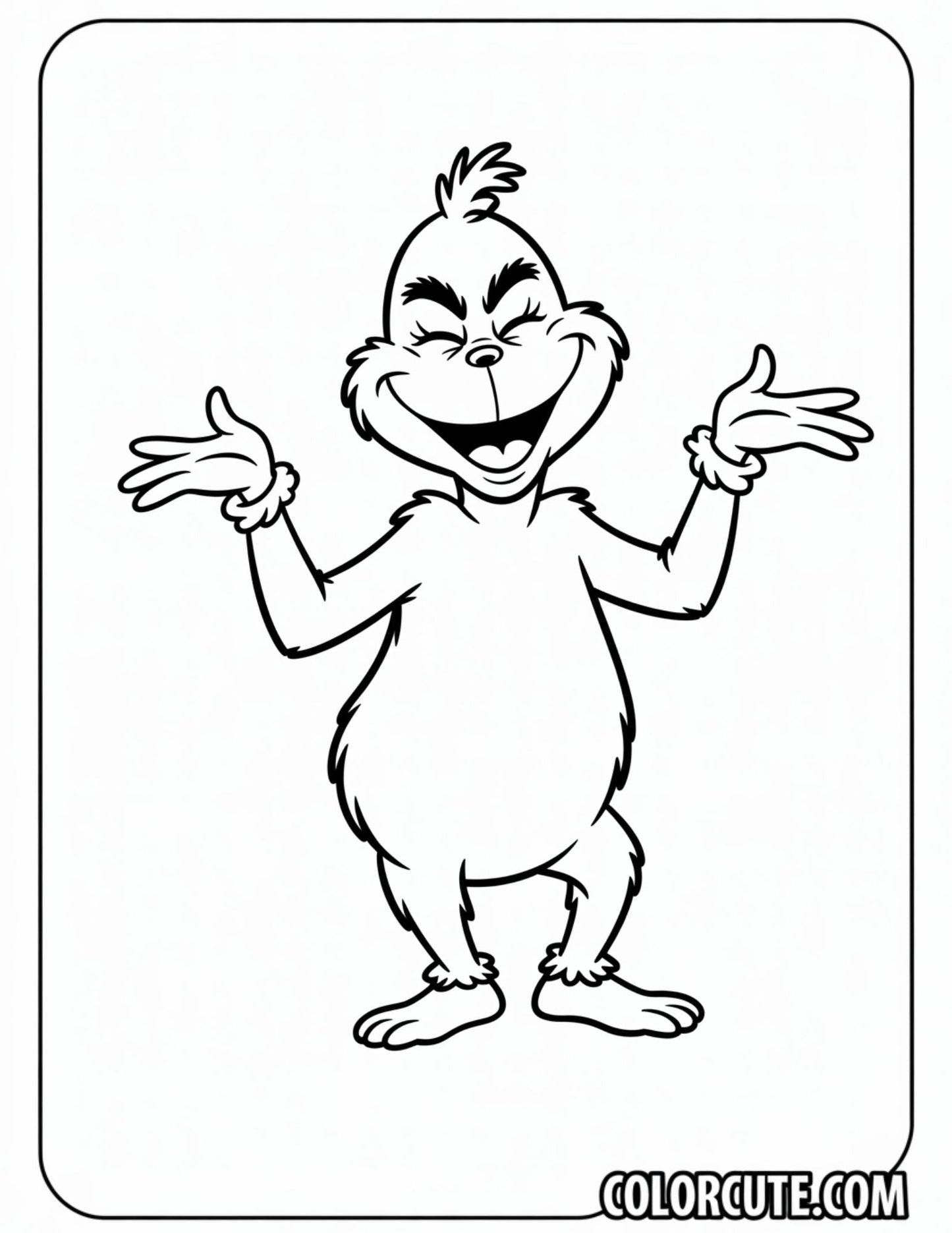 Full Body Grinch Coloring Page | Free PDF Printables